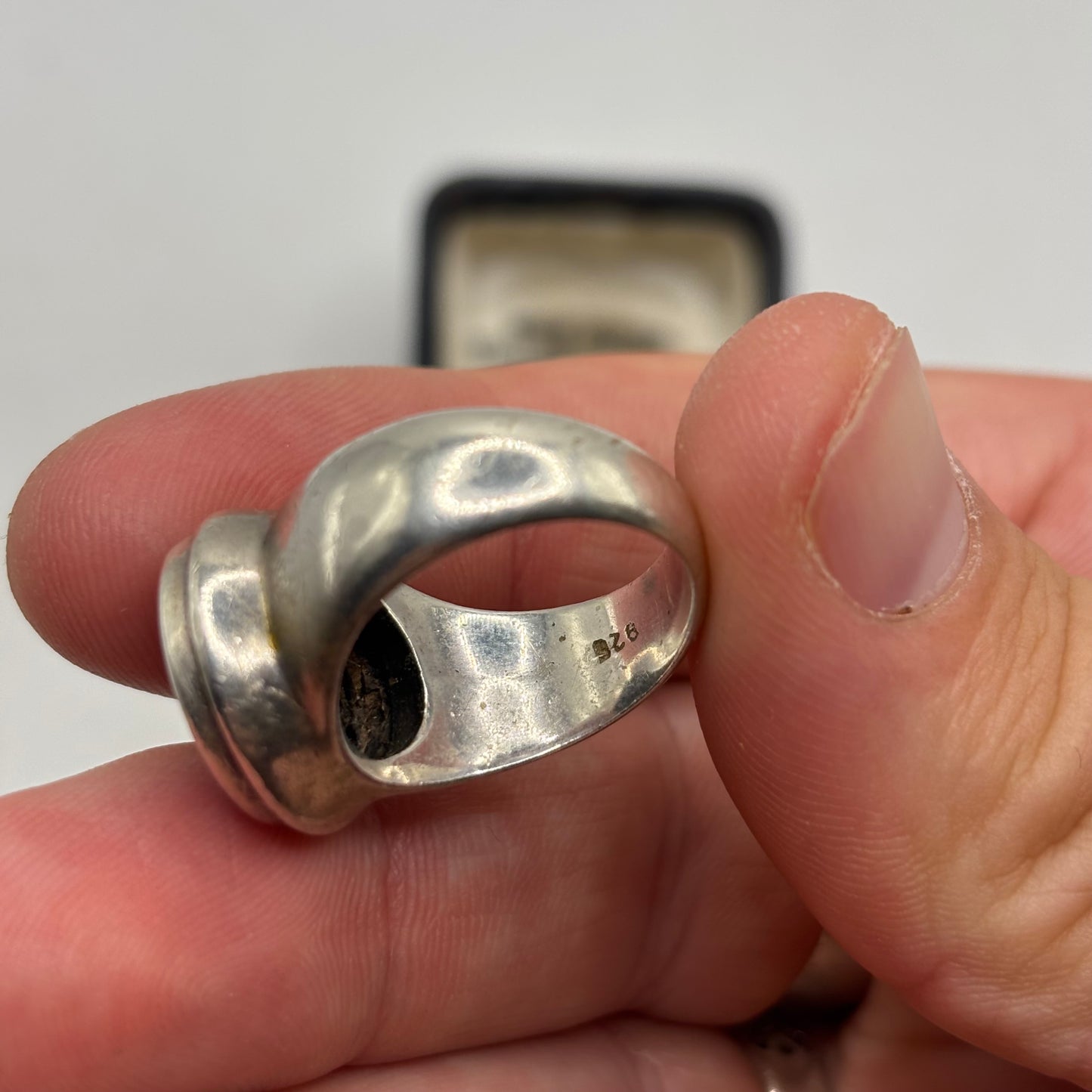 Silver Heavy Lapis Ring (O)