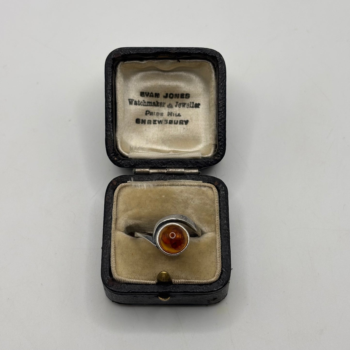 Silver Amber Ring