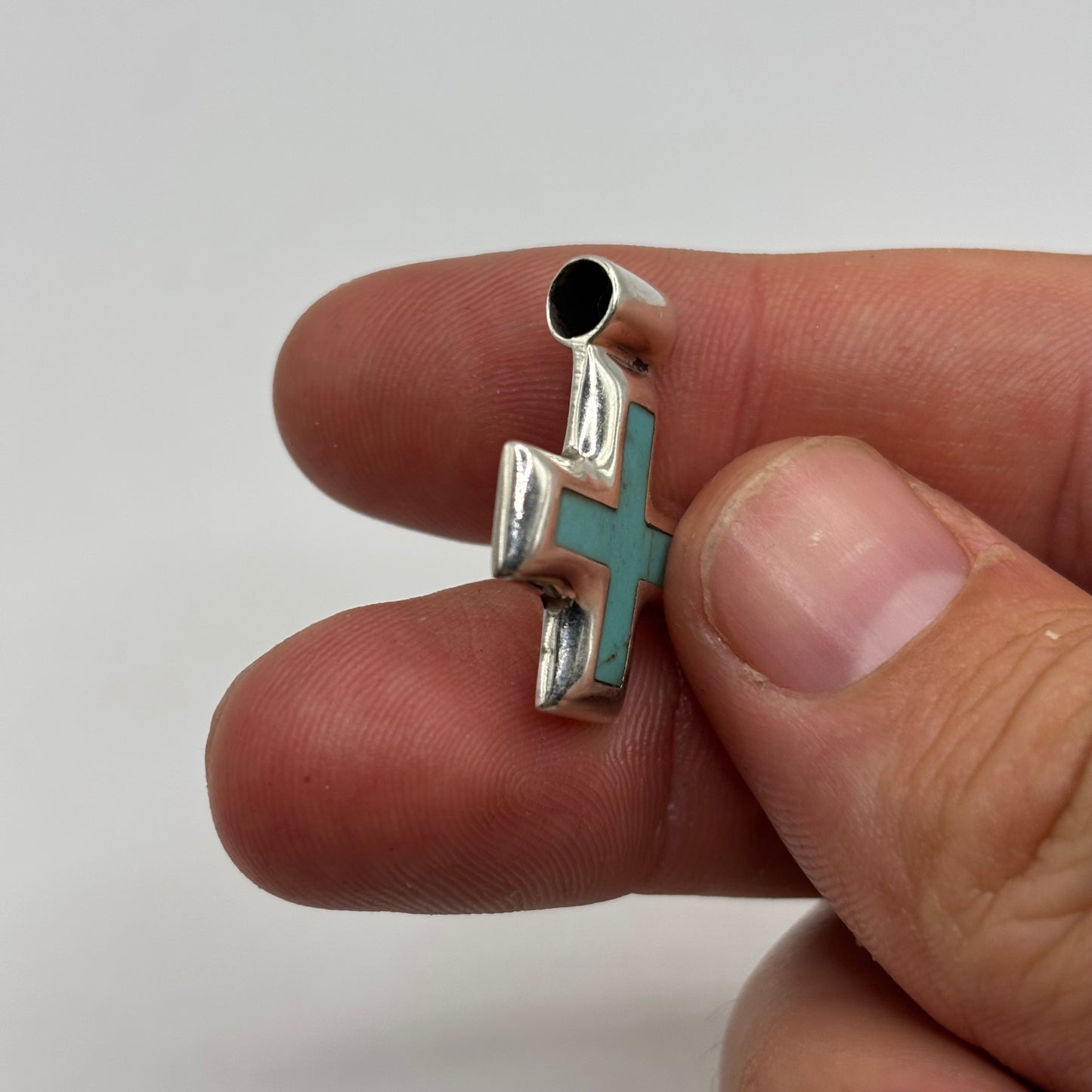 Silver Turquoise Cross Pendant