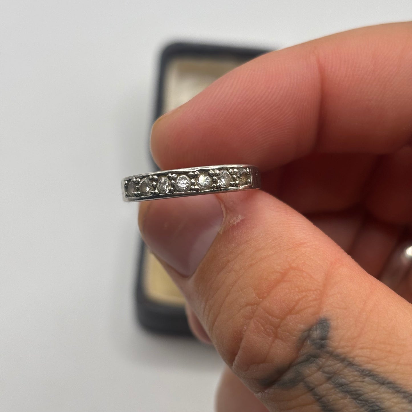 Silver Cz Half Eternity Ring