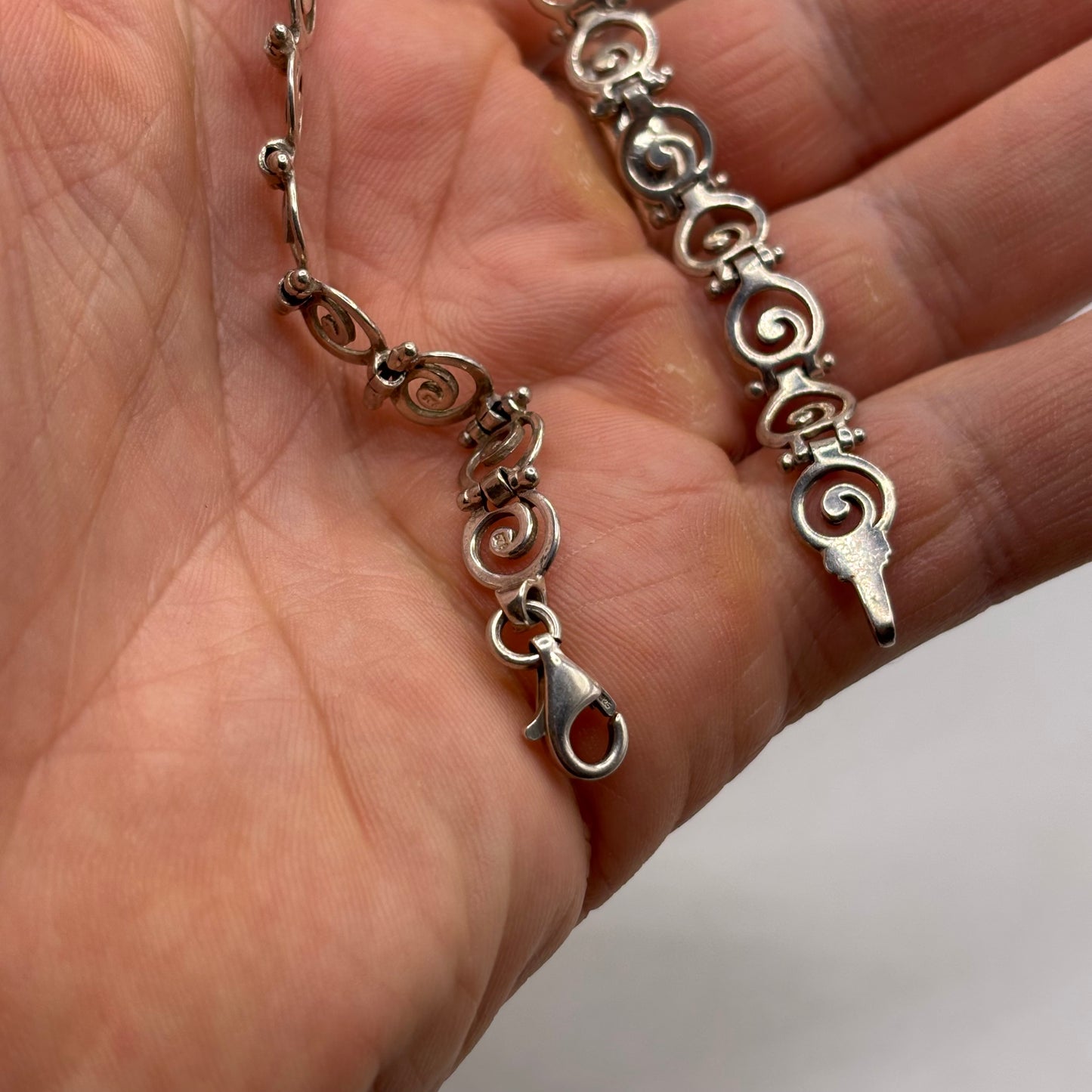 Silver 7.5” Swirl Bracelet