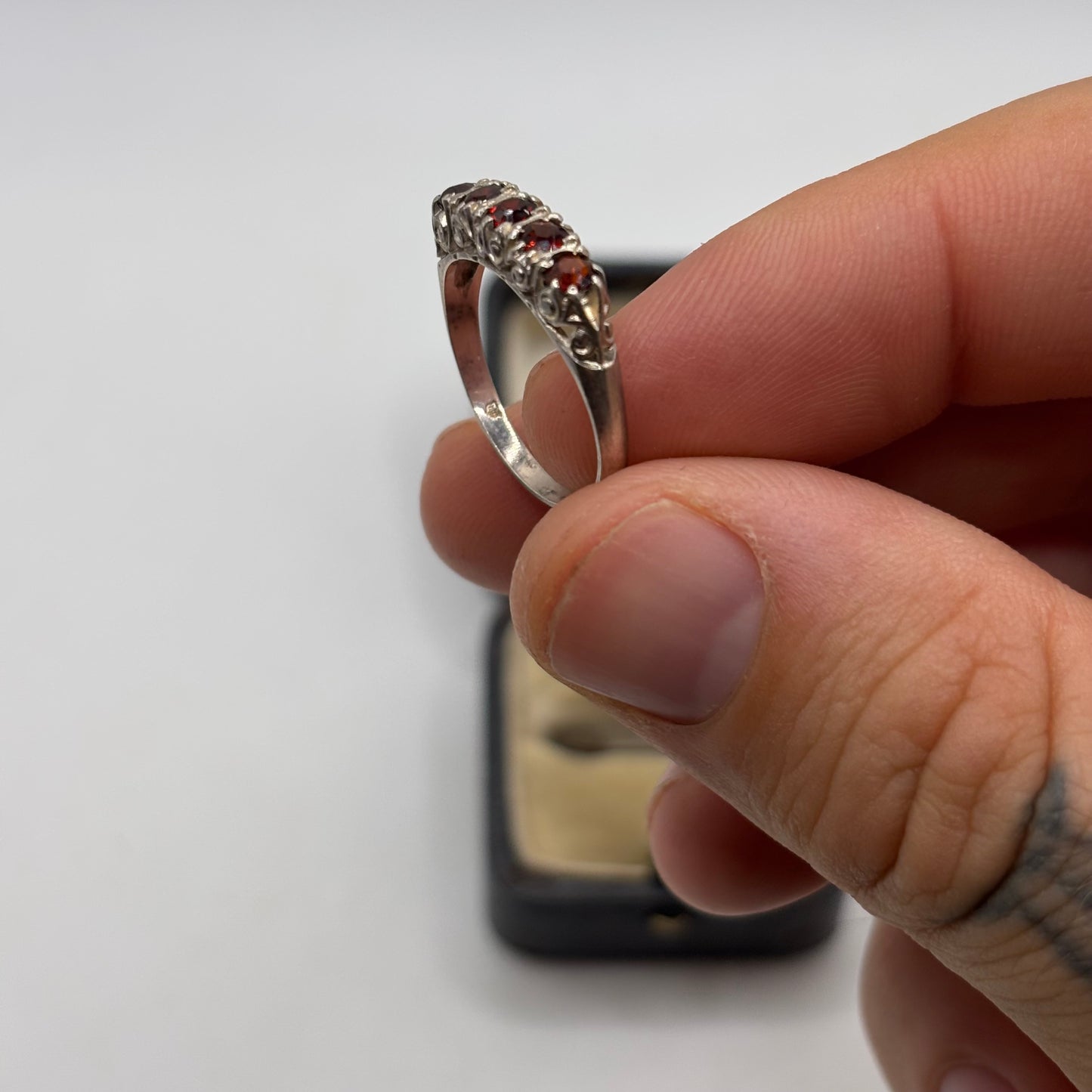 Silver Vintage Garnet Ring