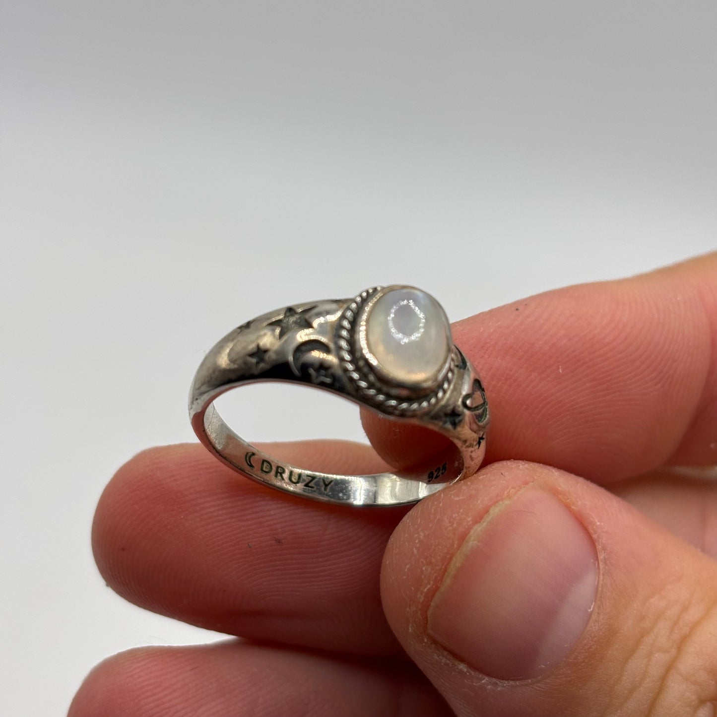 Silver Moonstone Ring