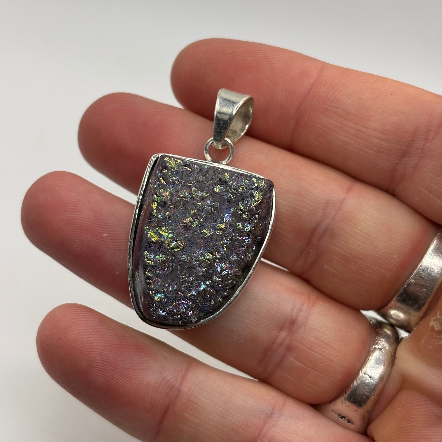 Silver Druzy Quartz Pendant