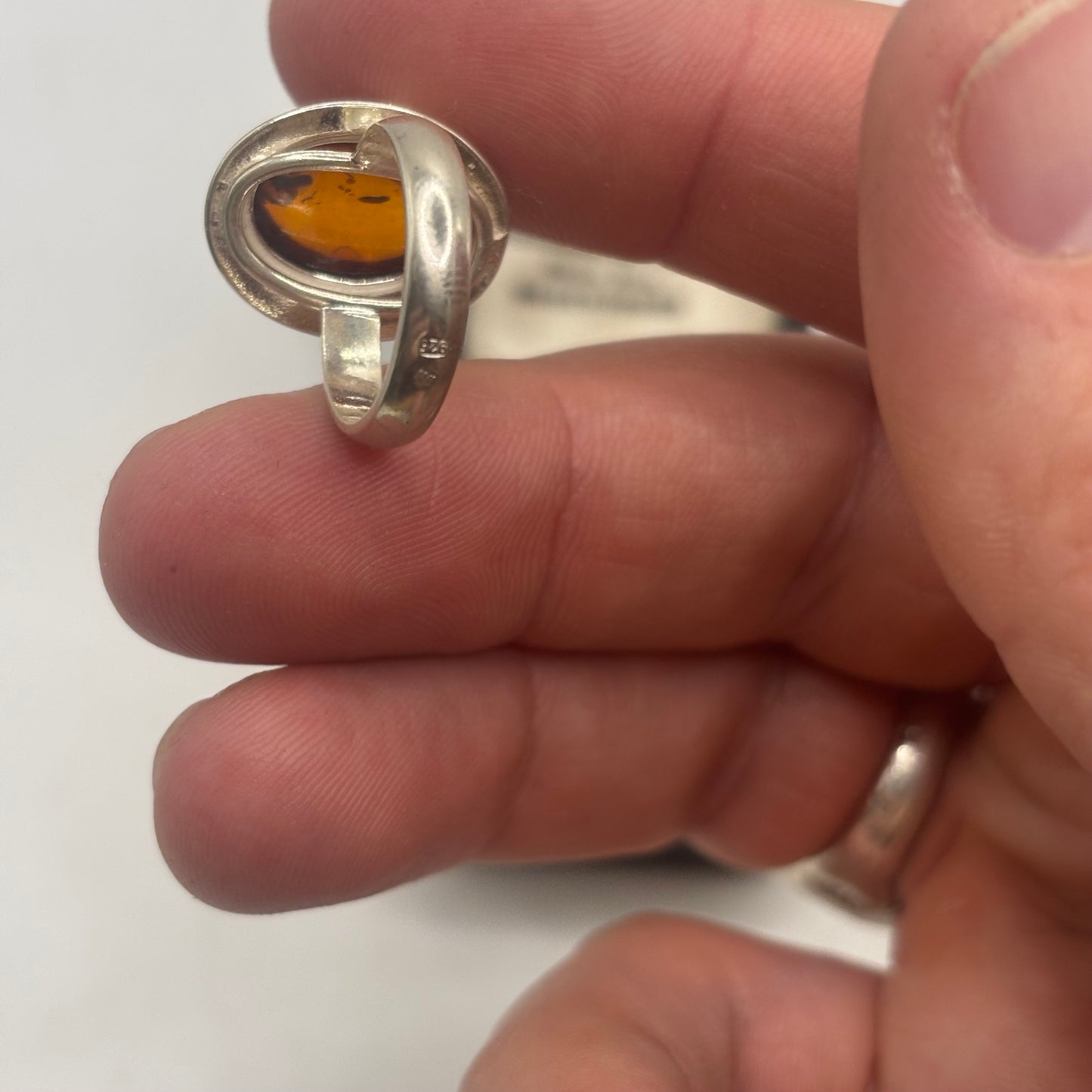 Silver Amber Ring (K)