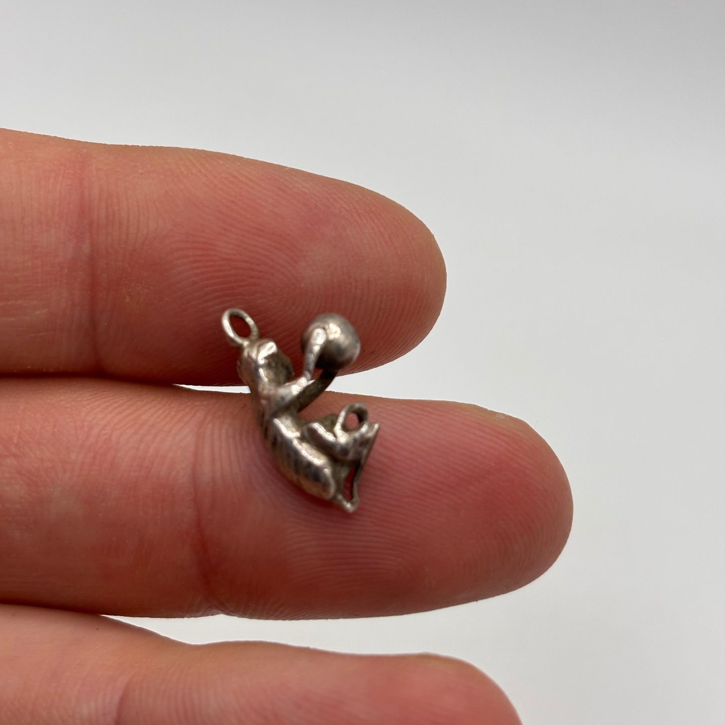 Silver Vintage Monkey & Ball Pendant