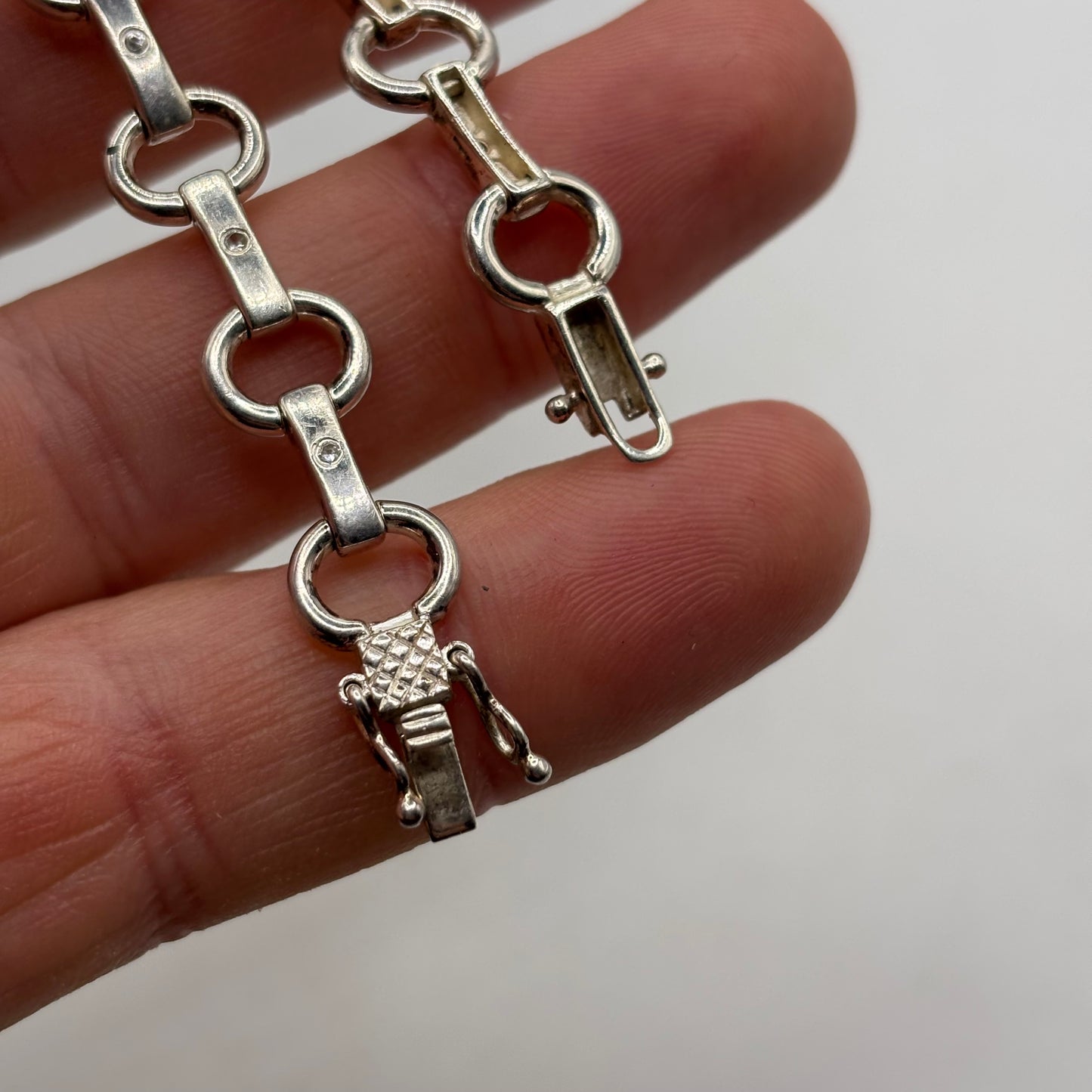 Silver 7.5” Cubic Zirconia Bracelet