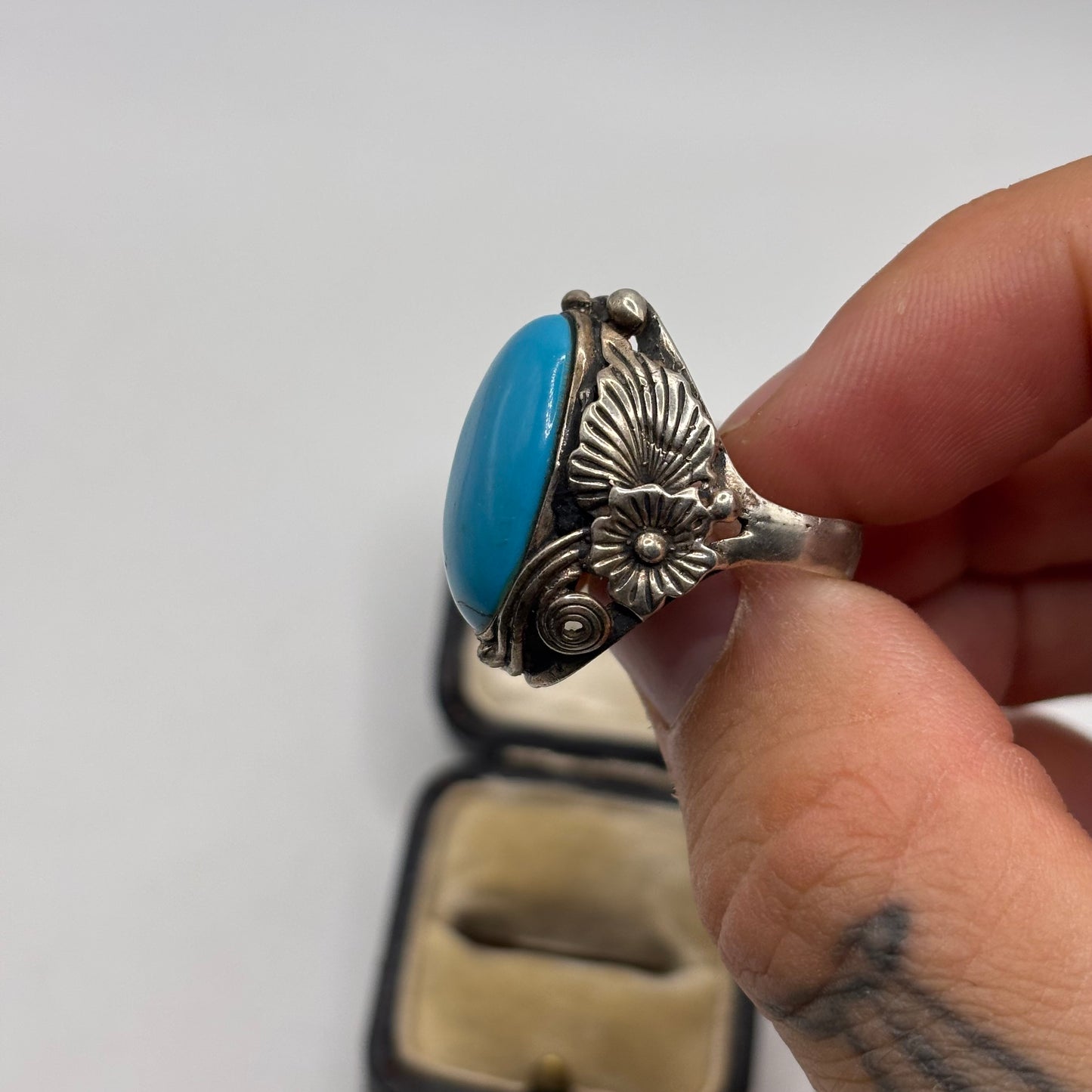 Silver Chunky Turquoise Ring