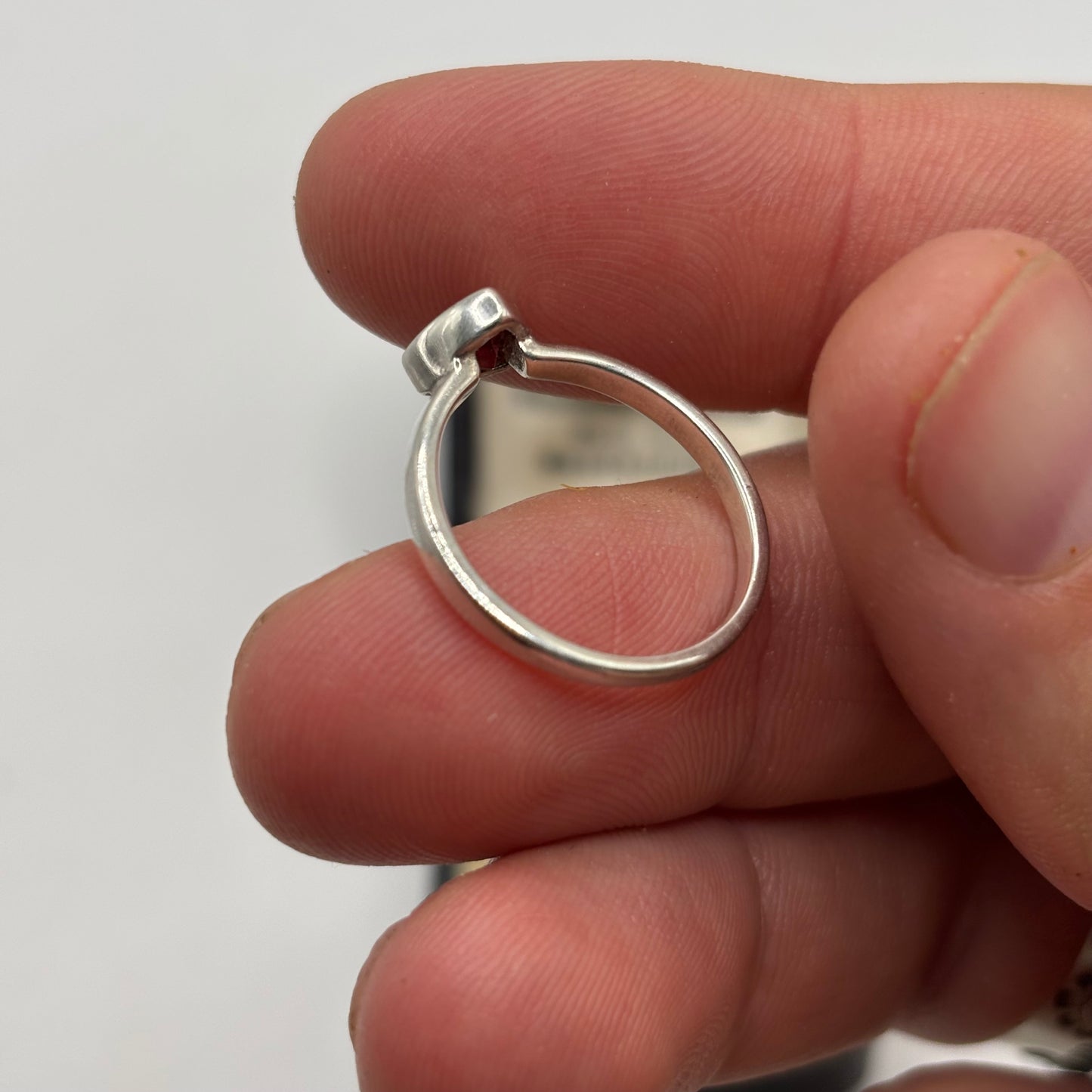 Silver Garnet Ring (N)