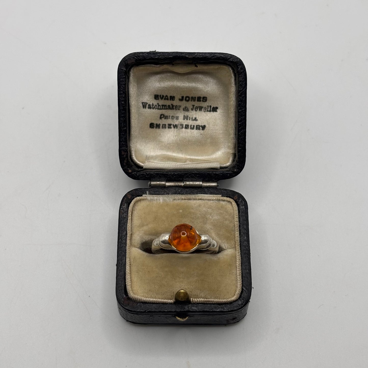 Silver Amber Ring