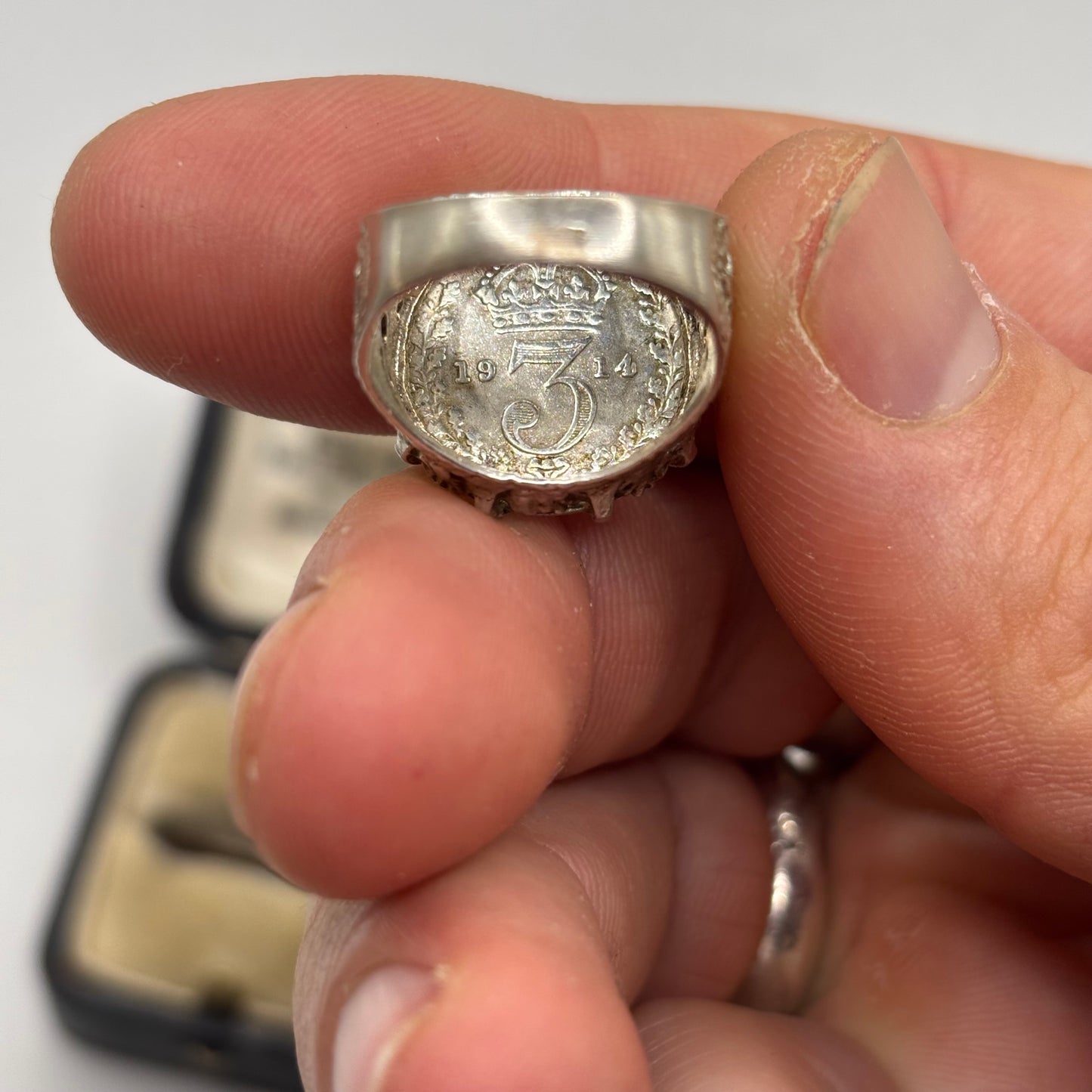 Silver “1914” Coin Ring
