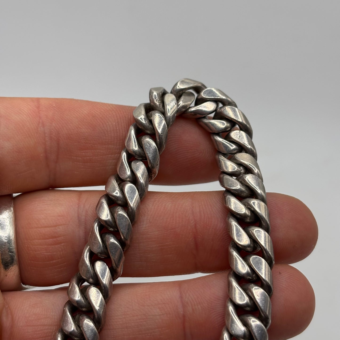 Silver 7” Heavy Cuban Link Bracelet