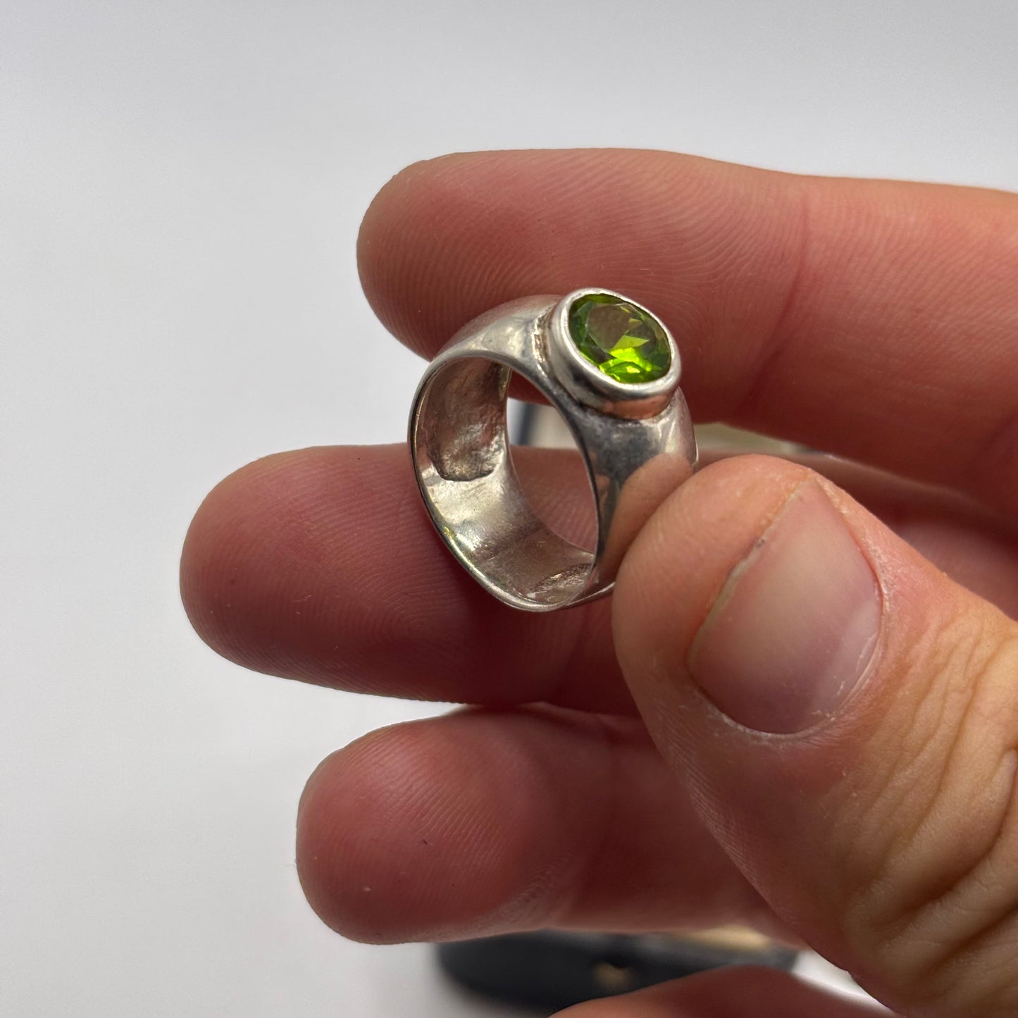 Silver Peridot Ring
