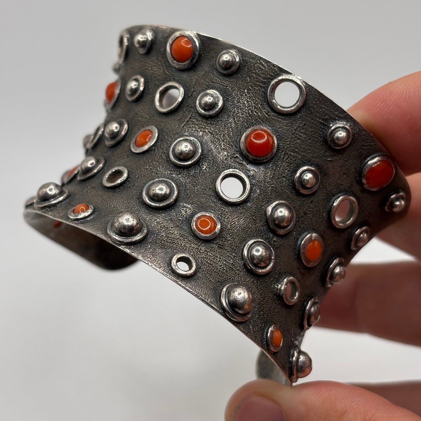 Silver Abstract Amrapali Coral Cuff Bangle