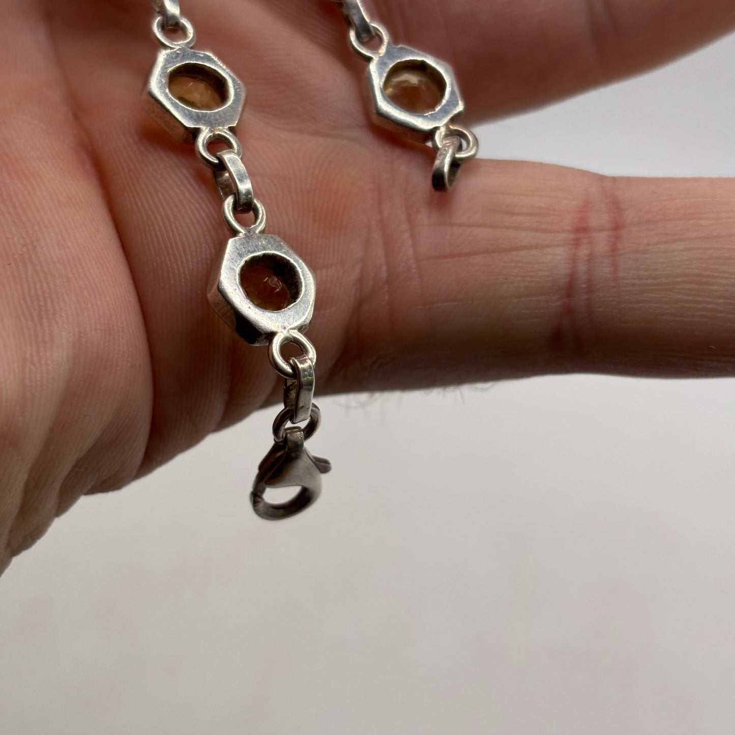 Silver 8” Citrine Bracelet