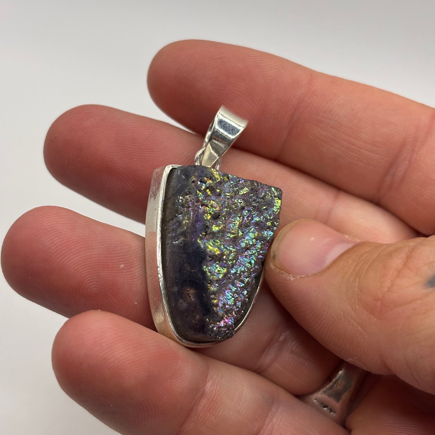Silver Druzy Quartz Pendant