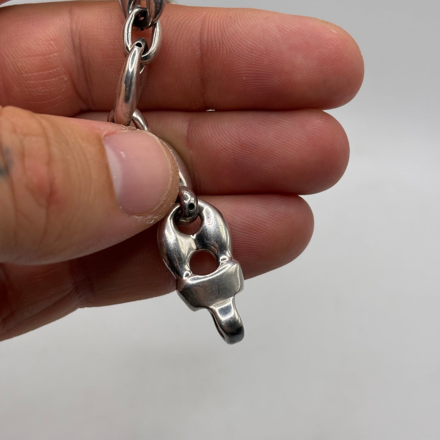 Silver 7” Marina Puff Link Bracelet