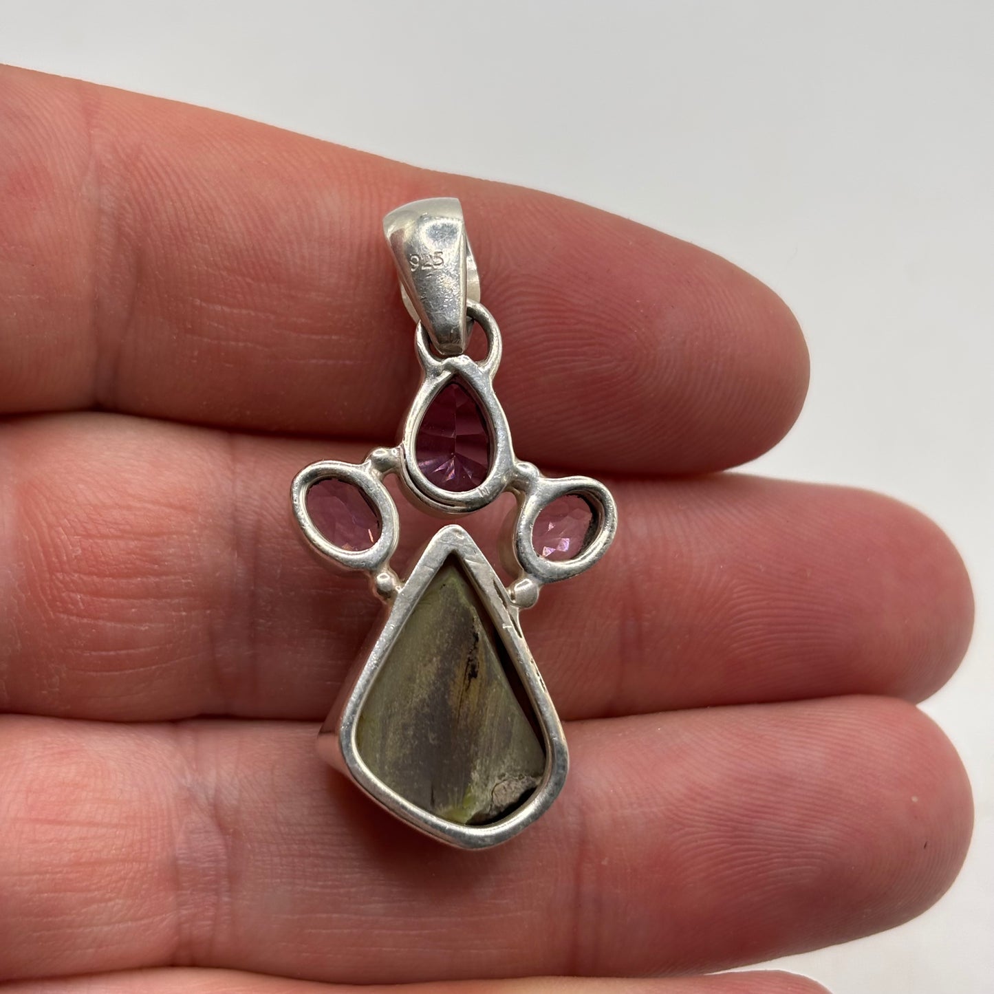Silver Opal & Amethyst Pendant