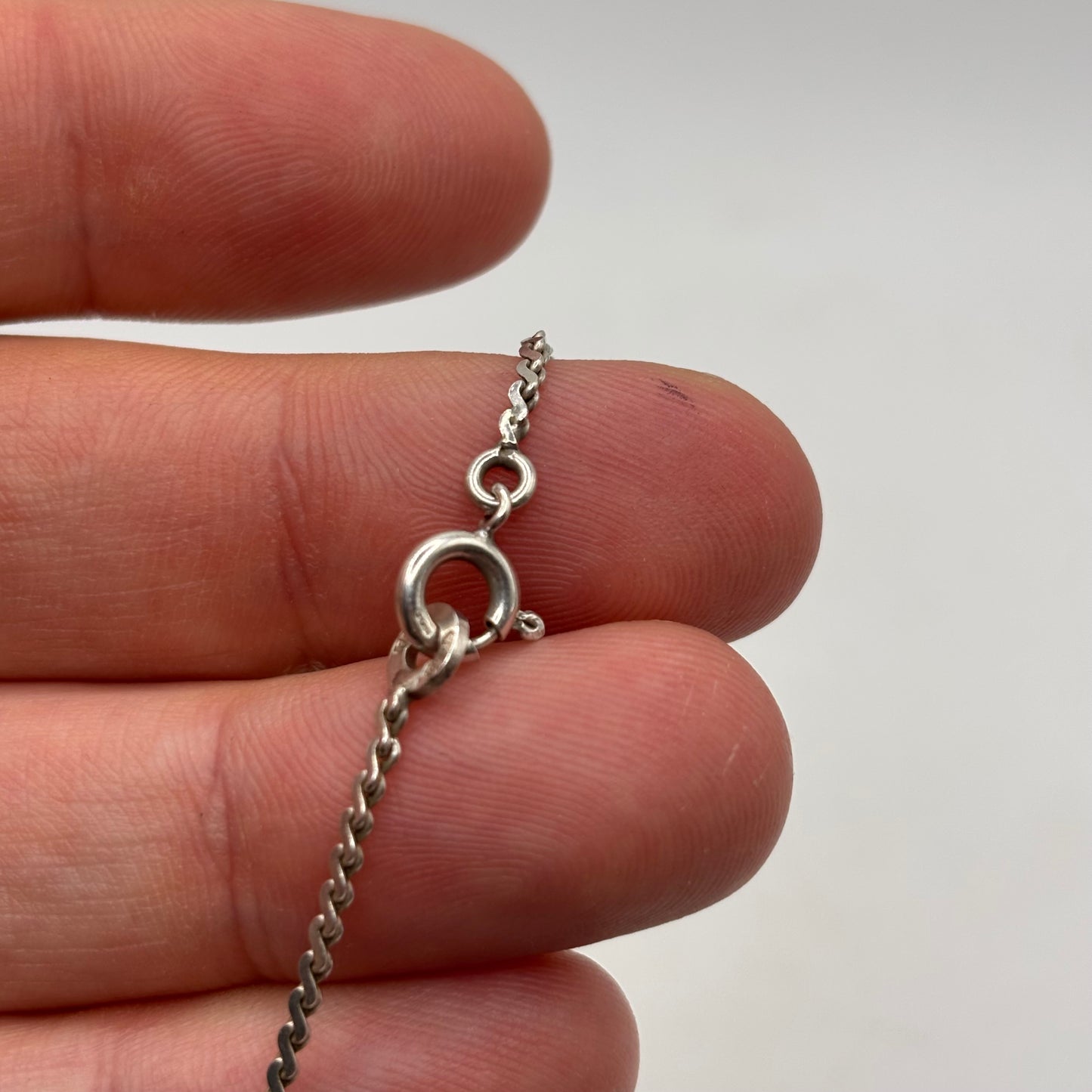 Silver 16” Opalite Horseshoe Necklace