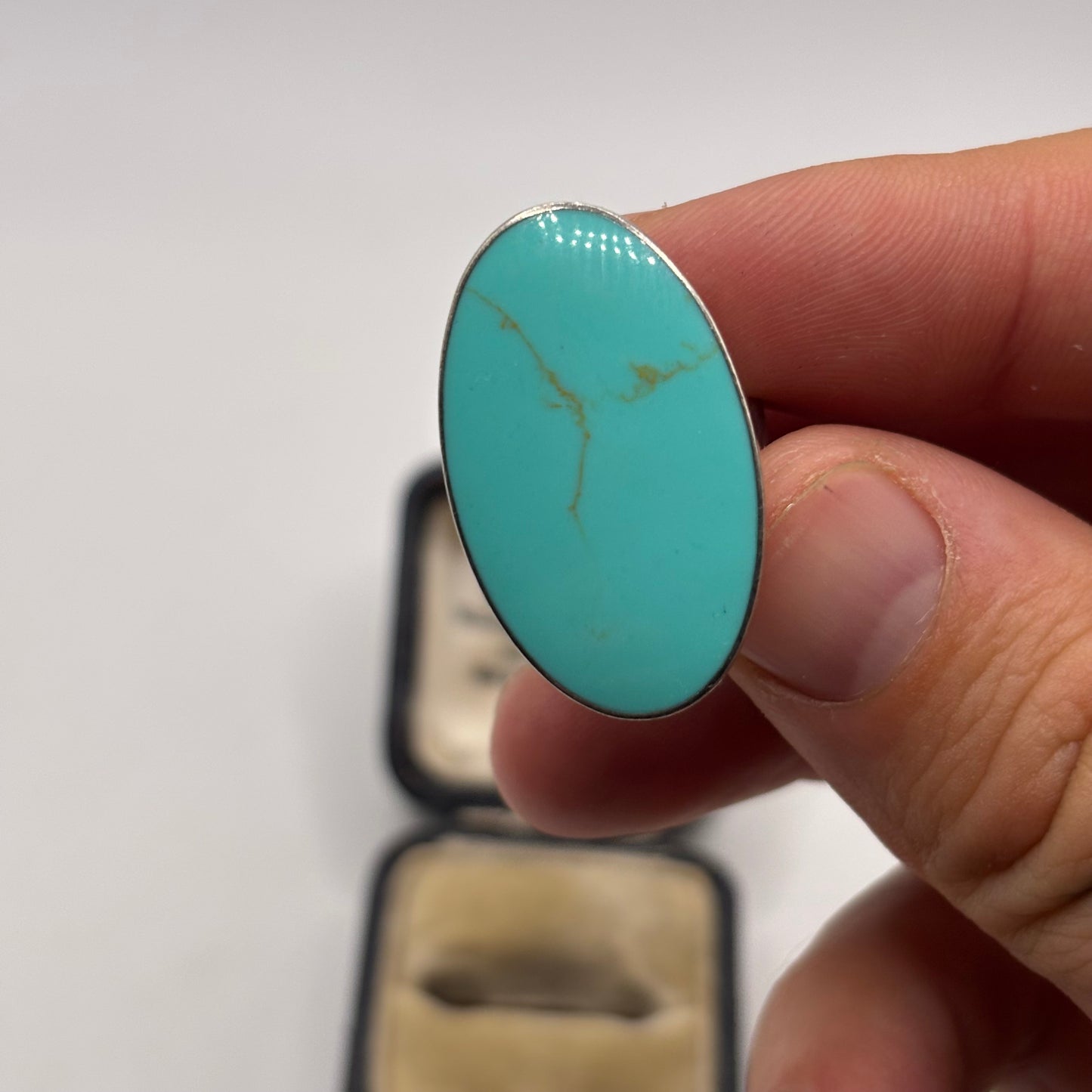 Silver Oval Turquoise Ring