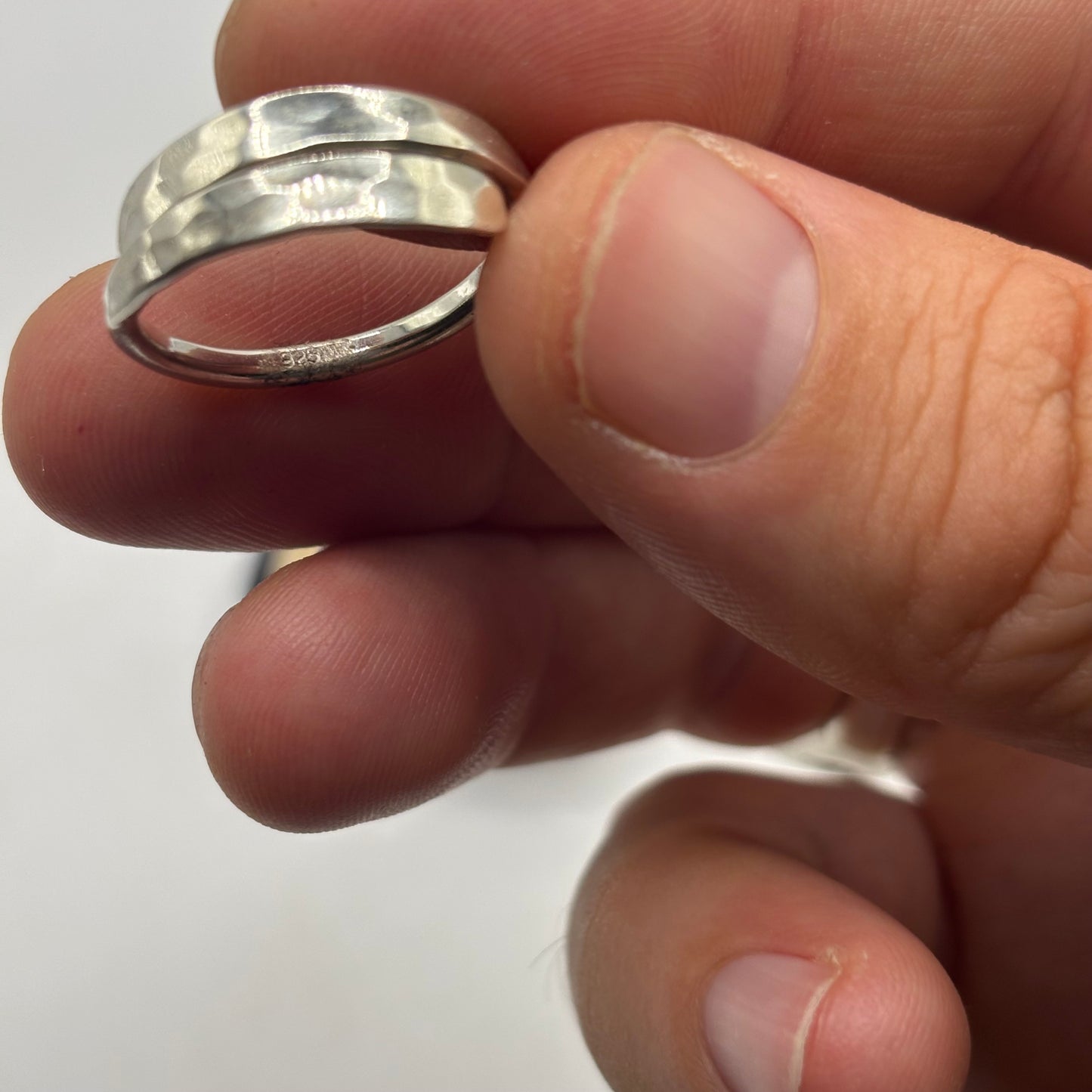 Silver Hammered Band Ring