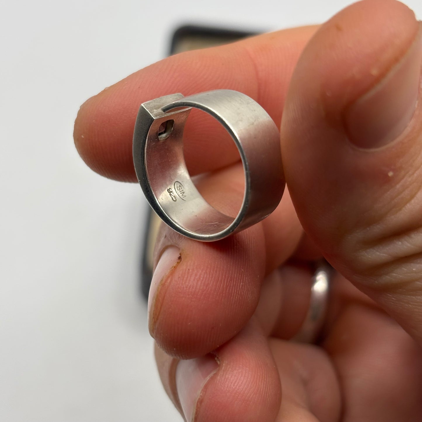 Silver Blue Topaz Modernist Ring