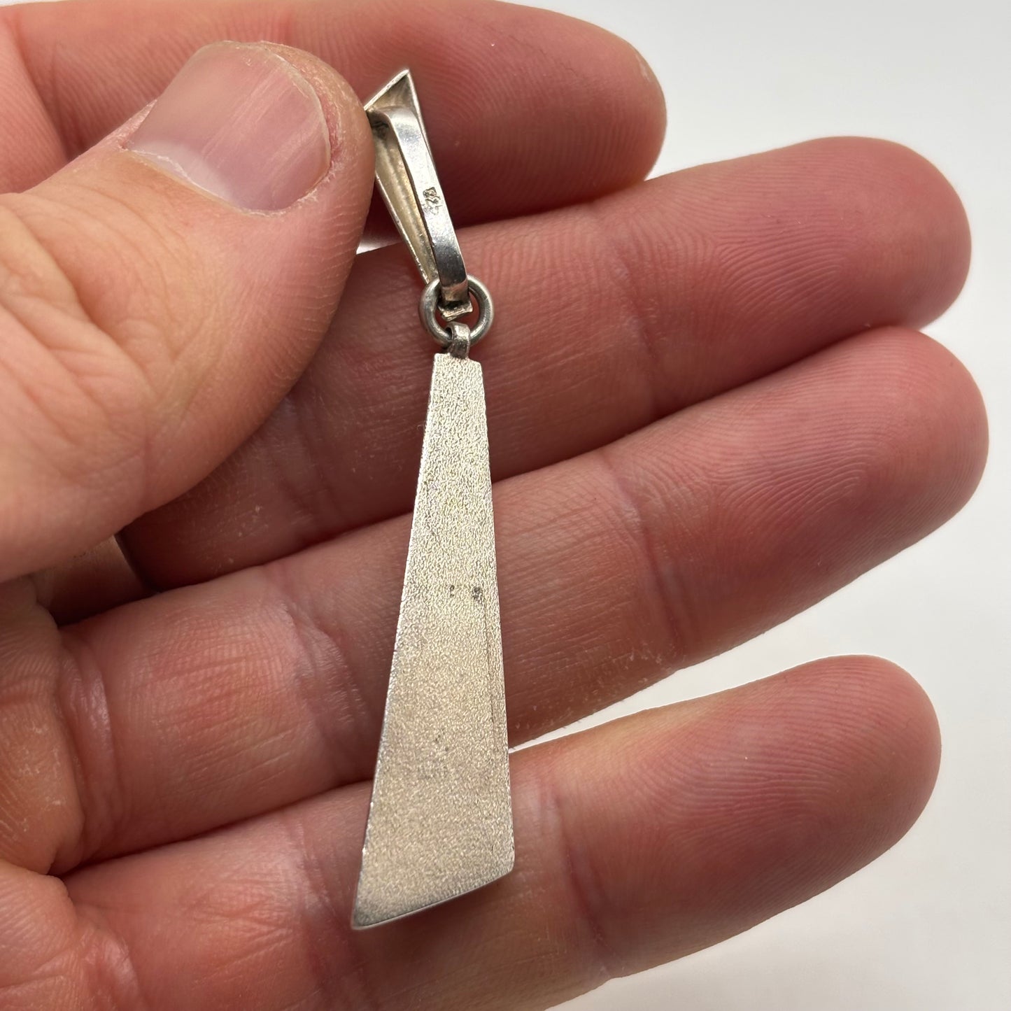 Silver Amber Inlayed Pendant