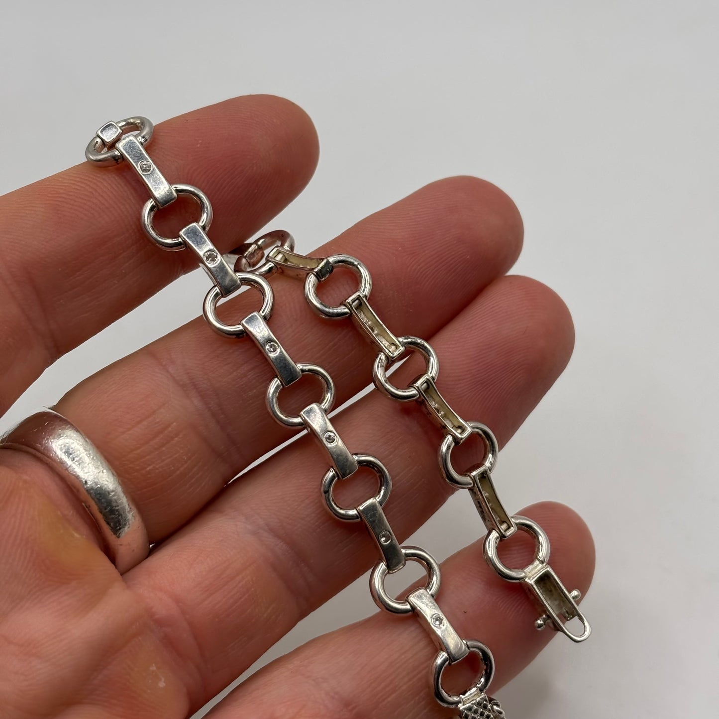 Silver 7.5” Cubic Zirconia Bracelet