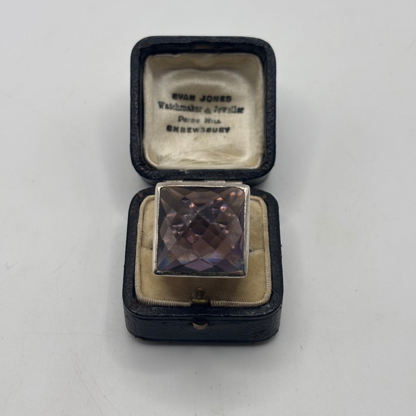 Silver Large Amethyst Ring