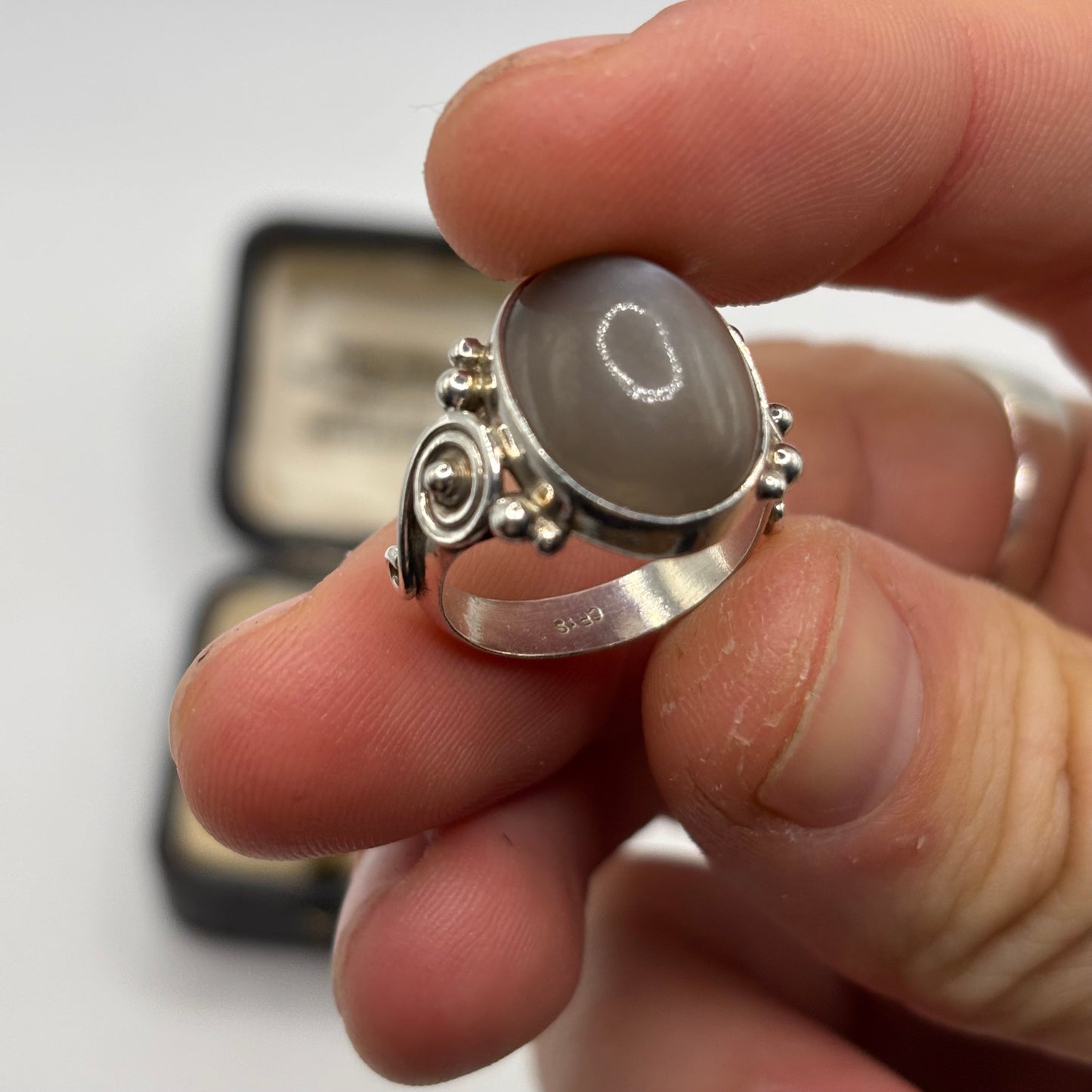 Silver Moonstone Ring