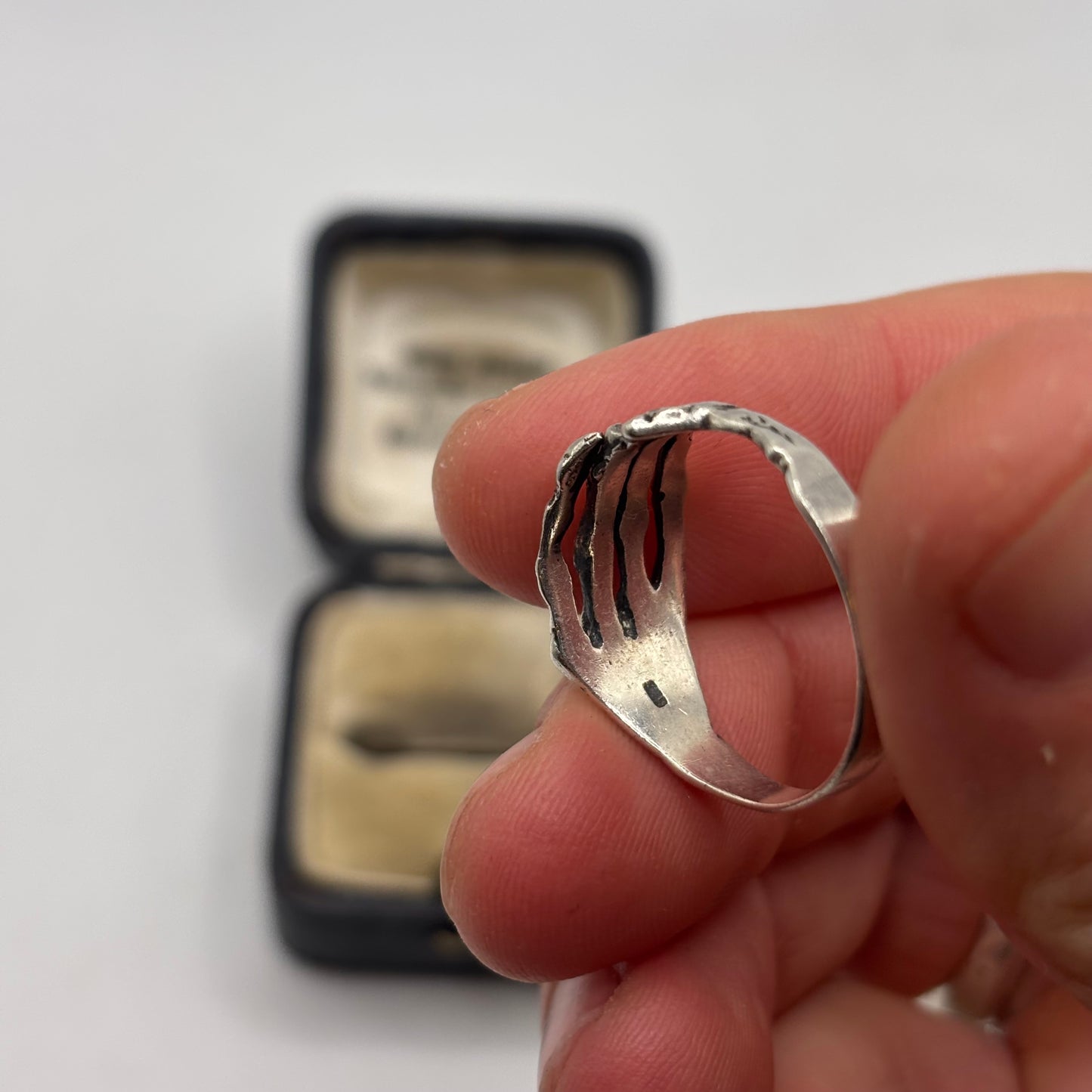 Silver Skeleton Hand Ring