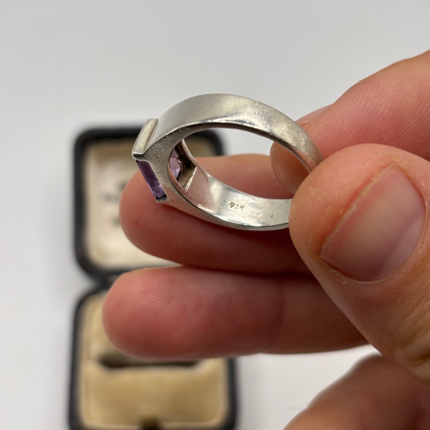 Silver Amethyst Signet Ring
