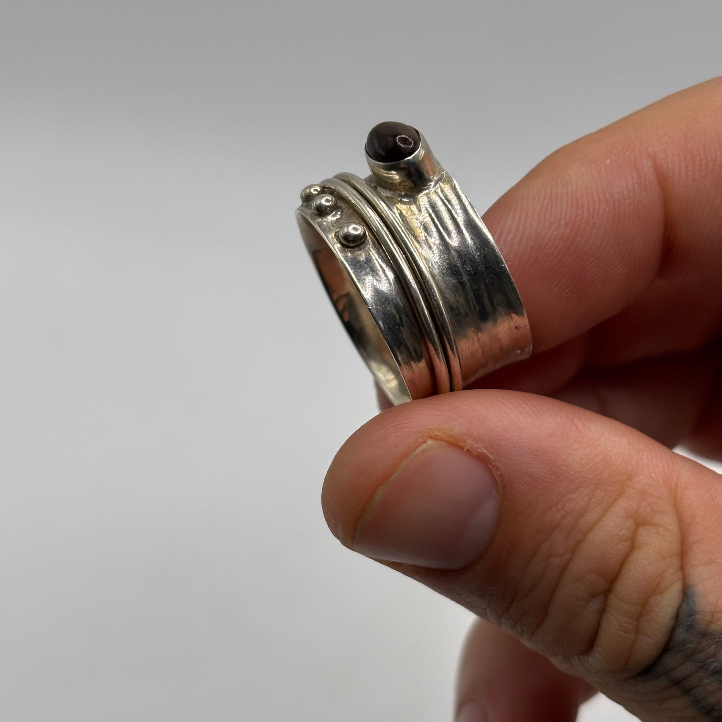 Silver Tigereye Spinner Ring