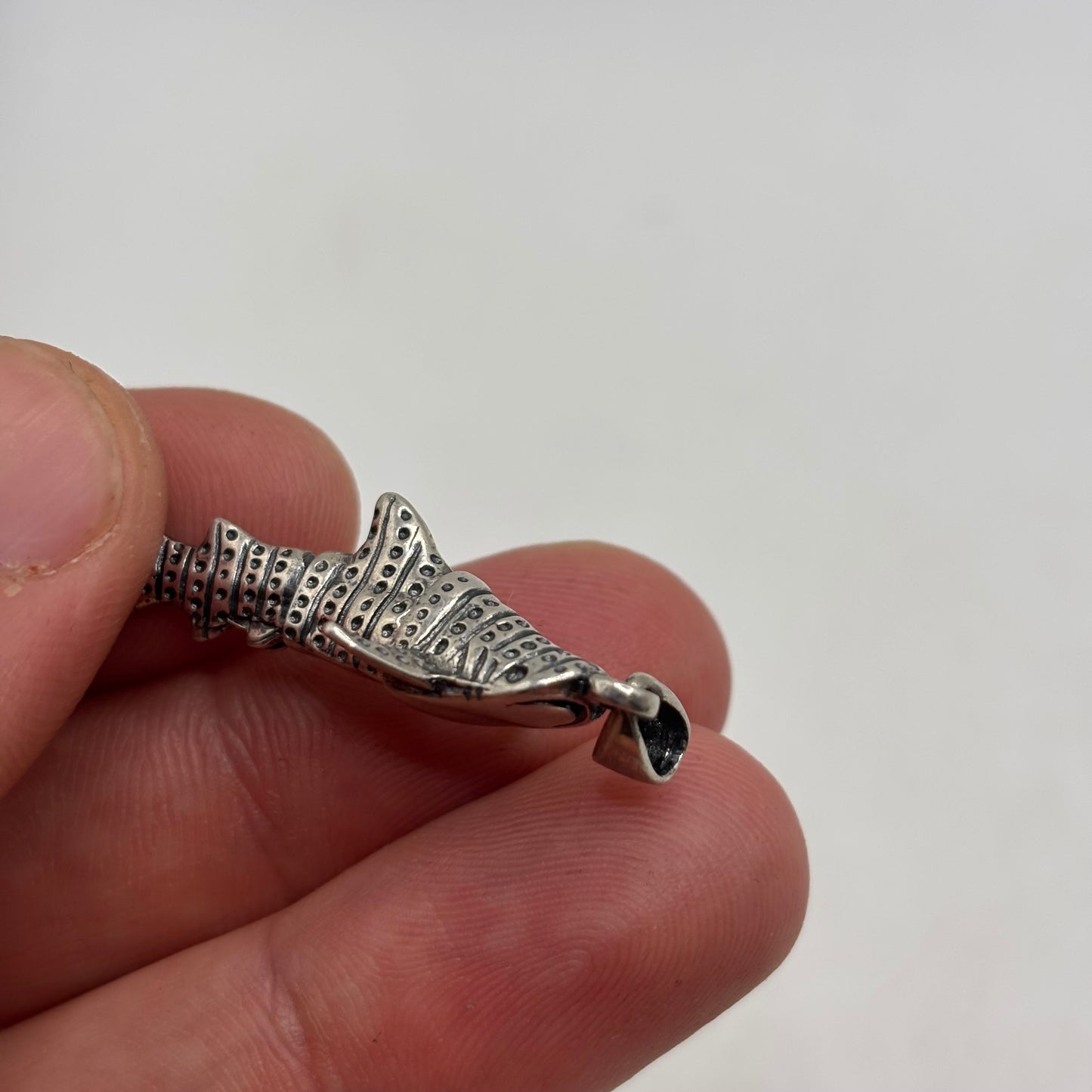 Silver Anatomical Shark Pendant