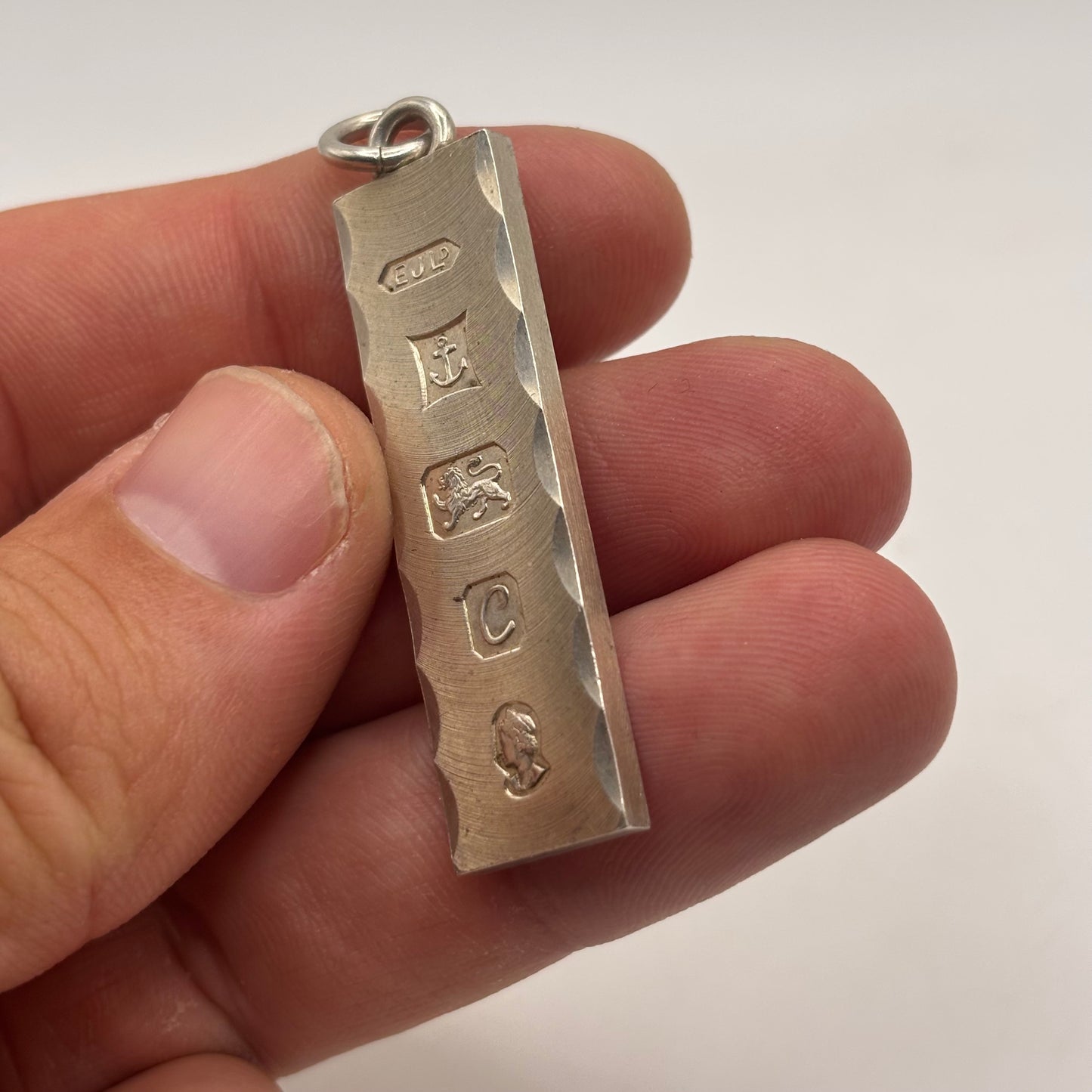 Silver Unusual Ingot Pendant