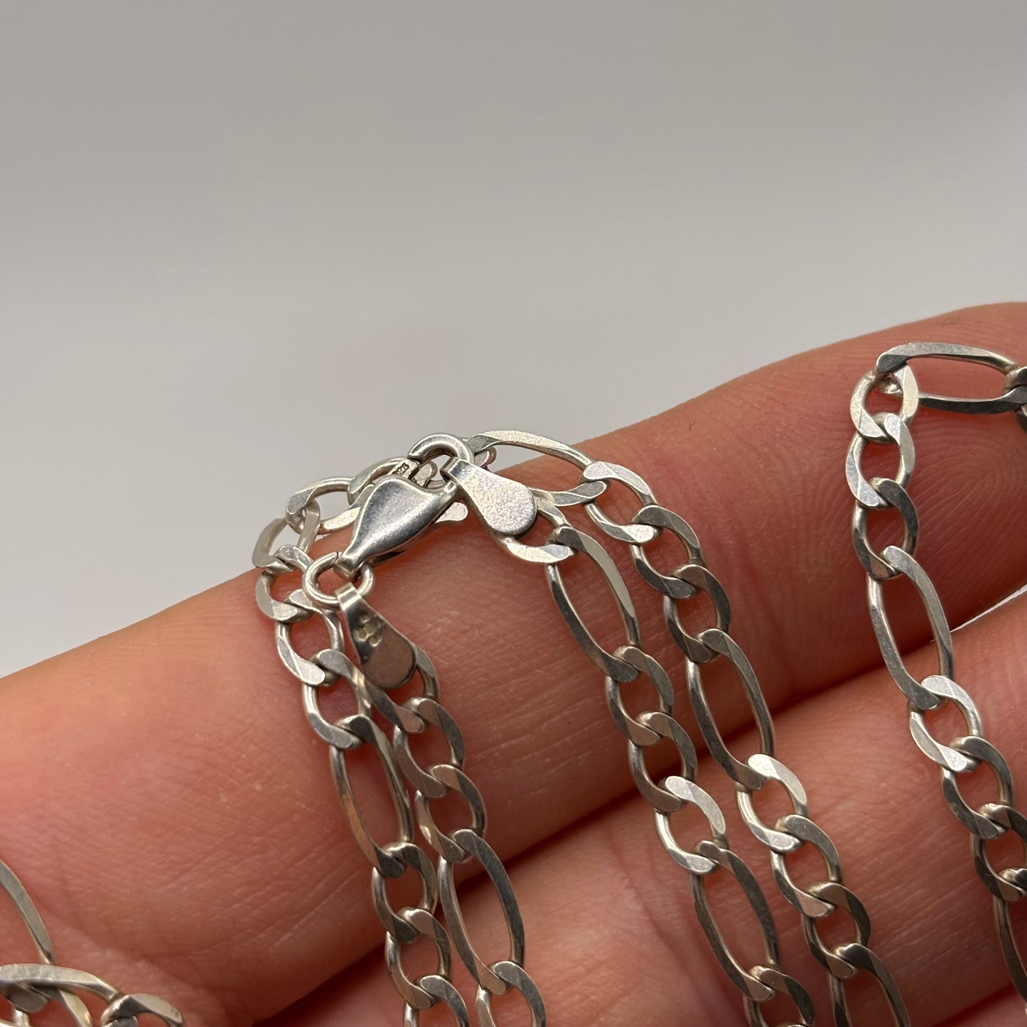 Silver 26” Figaro Chain Necklace
