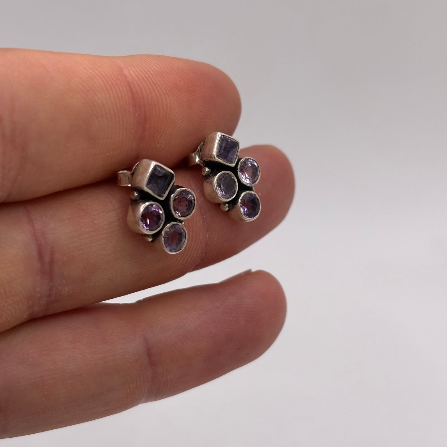 Silver Amethyst Earrings