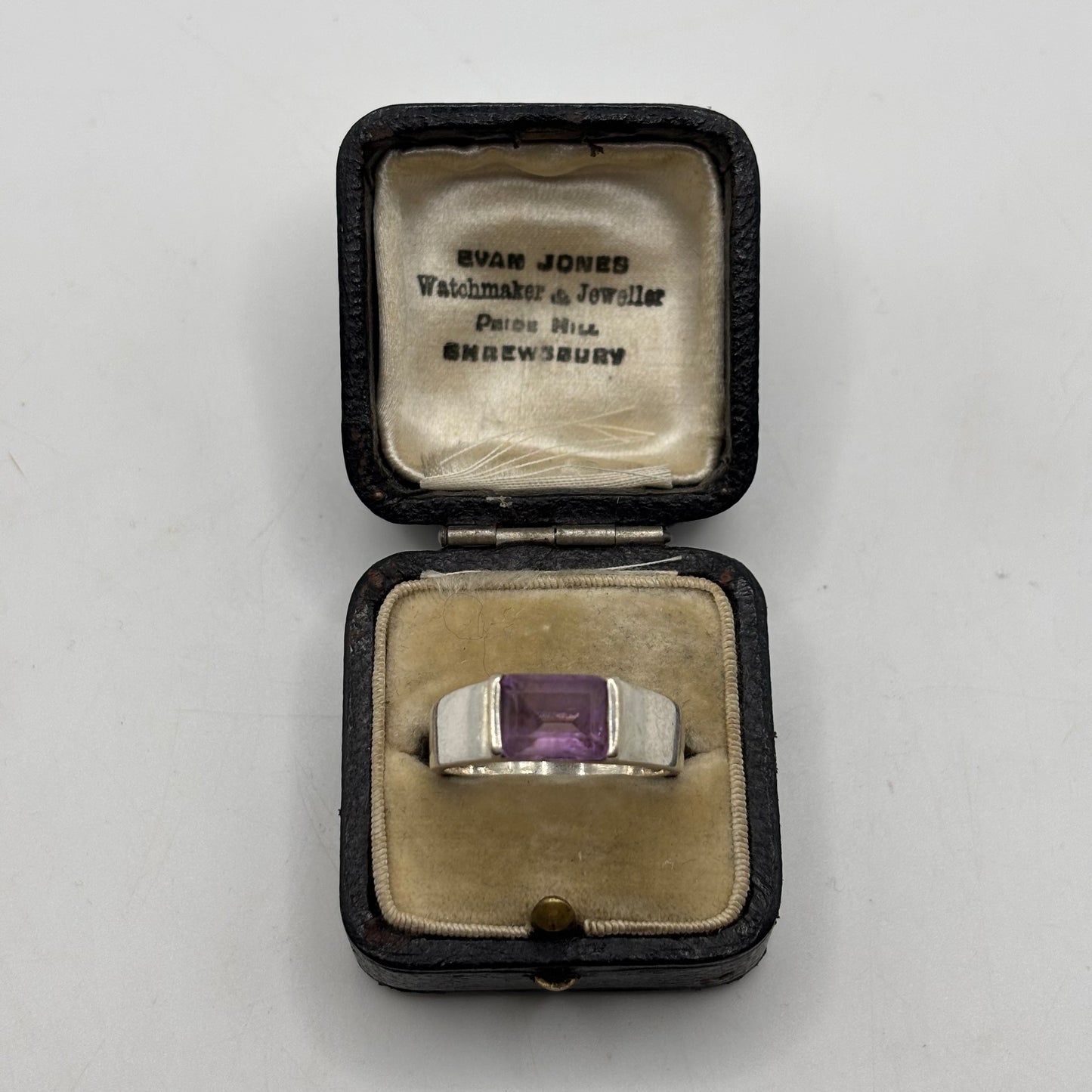 Silver Amethyst Signet Ring