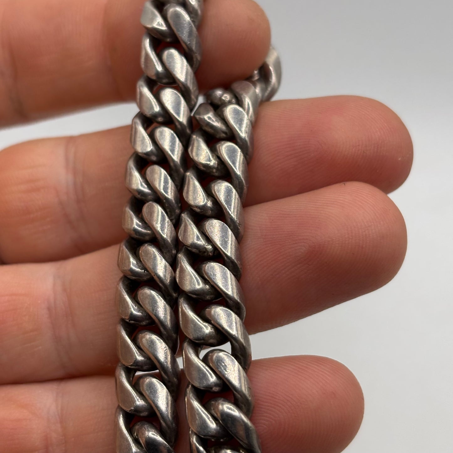 Silver 7” Heavy Cuban Link Bracelet