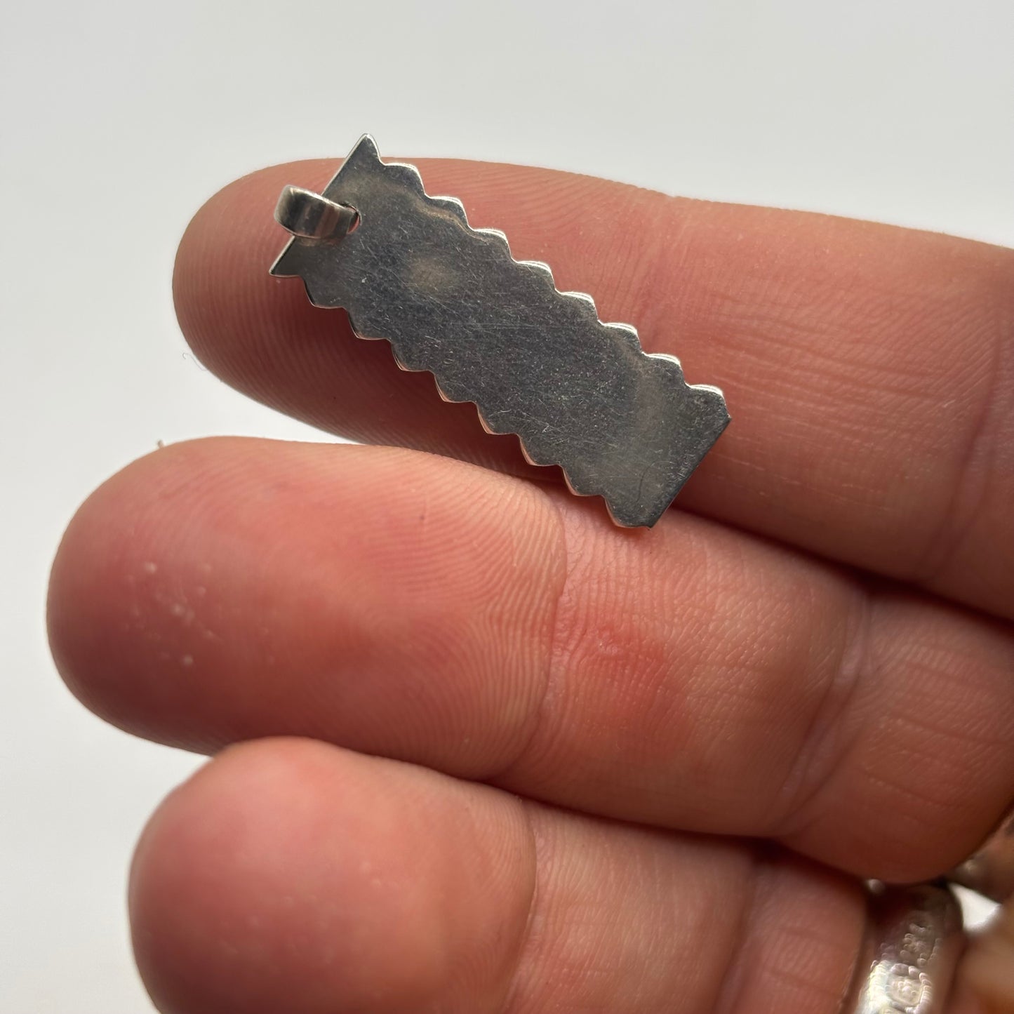 Silver Unusual Ingot Pendant