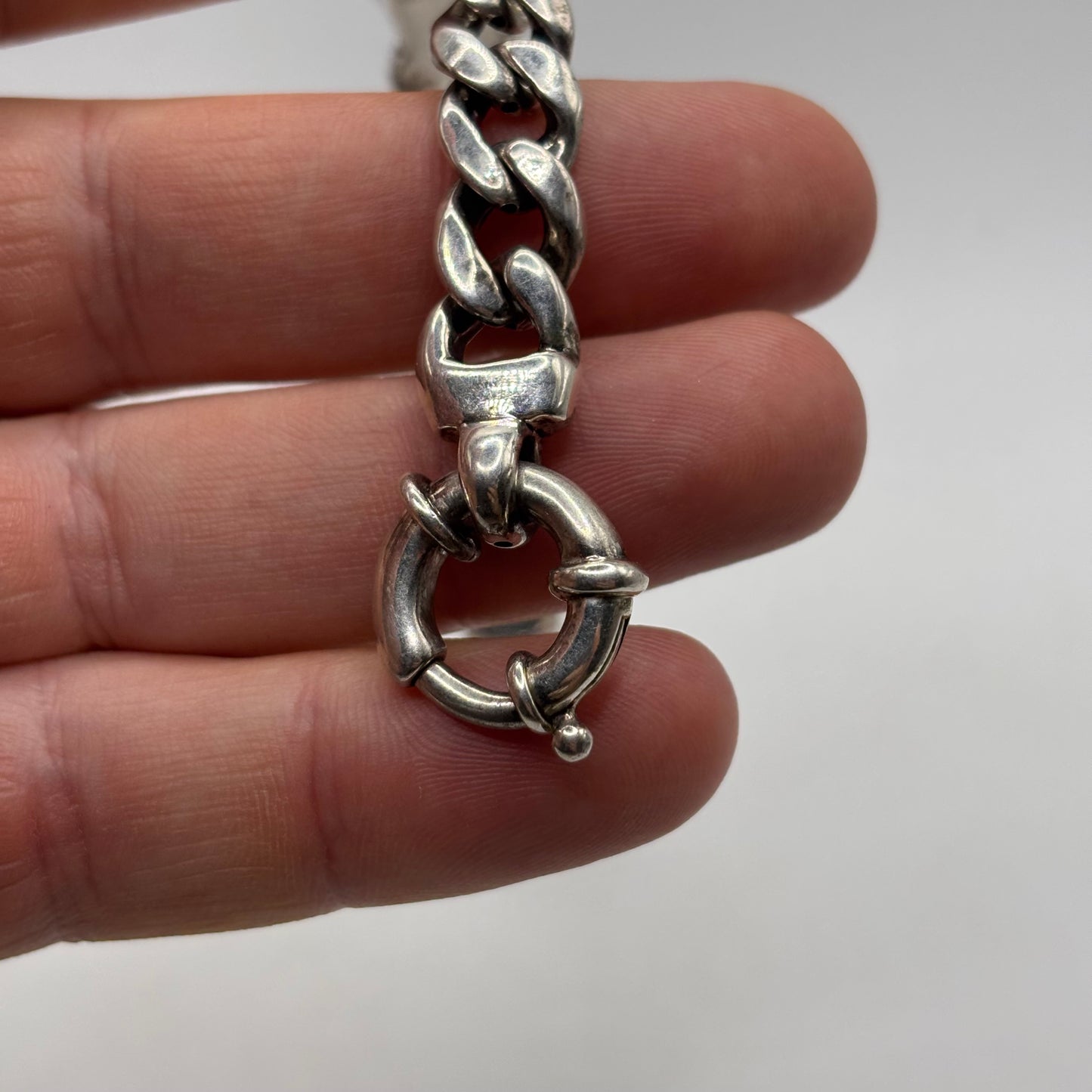 Silver 7.5” Panther Curb Bracelet
