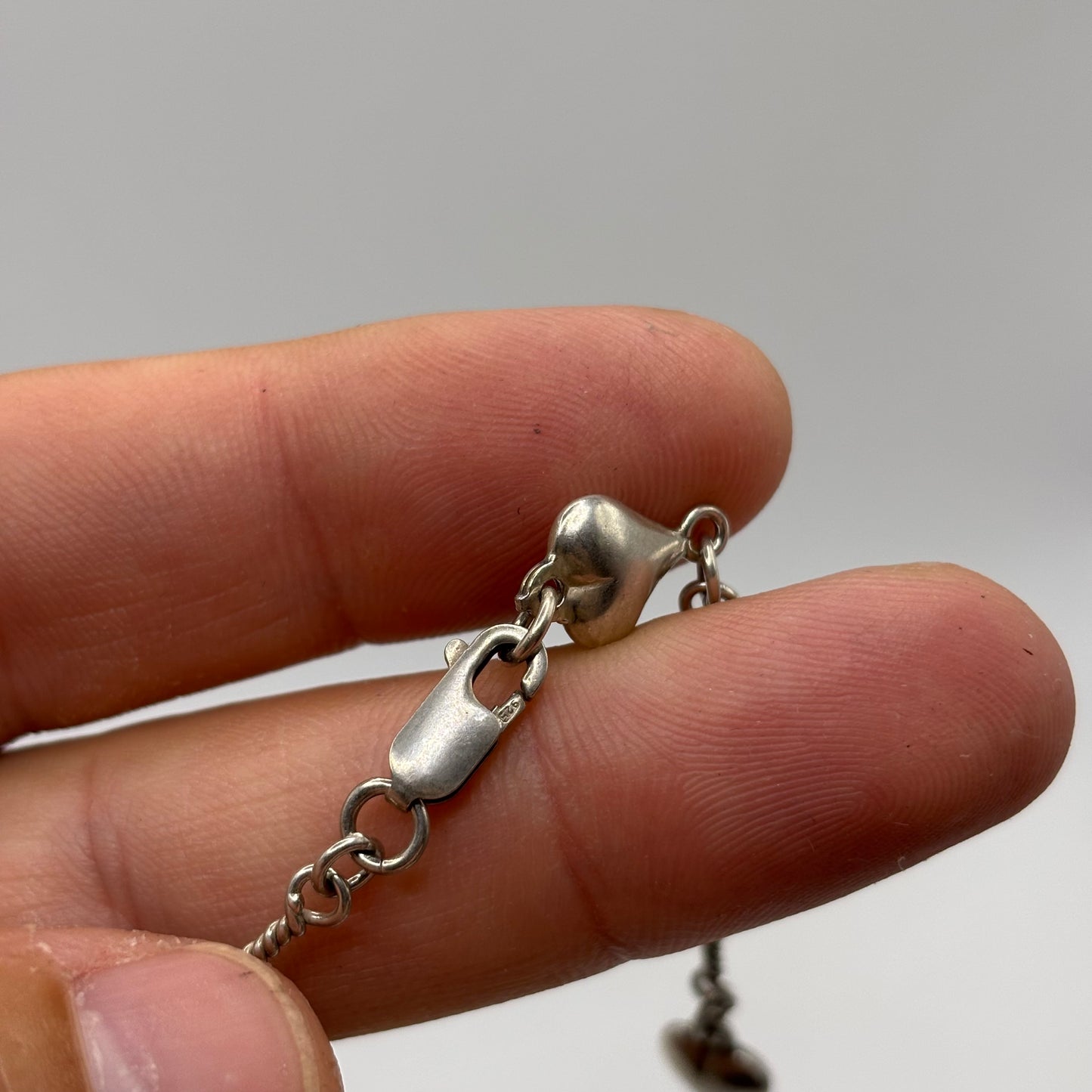 Silver 16” Heart Link Necklace