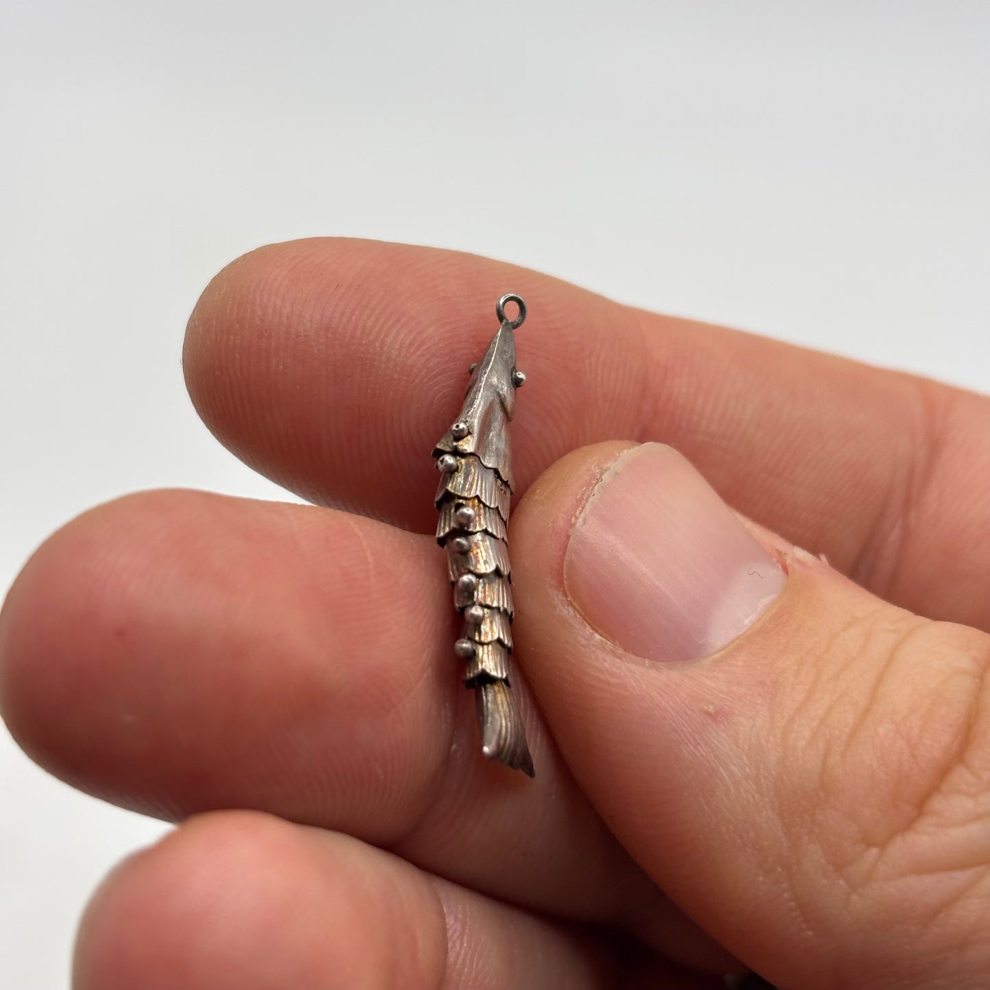 Silver Anatomical Fish Pendant
