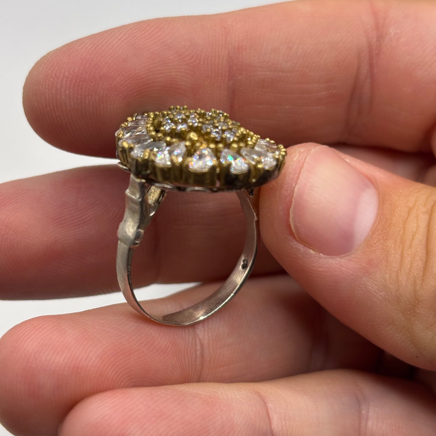 Silver Large Indian Cubic Zirconia (U)