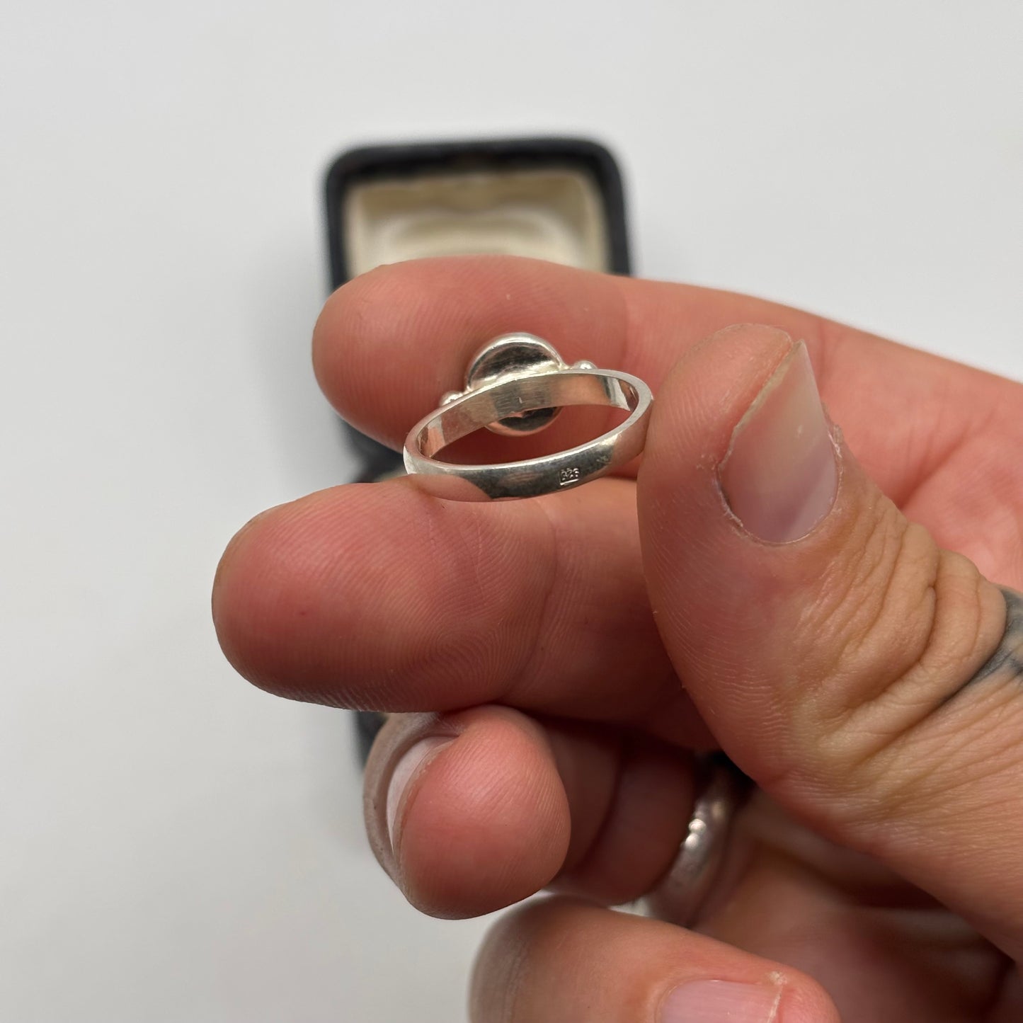 Silver Amber Ring