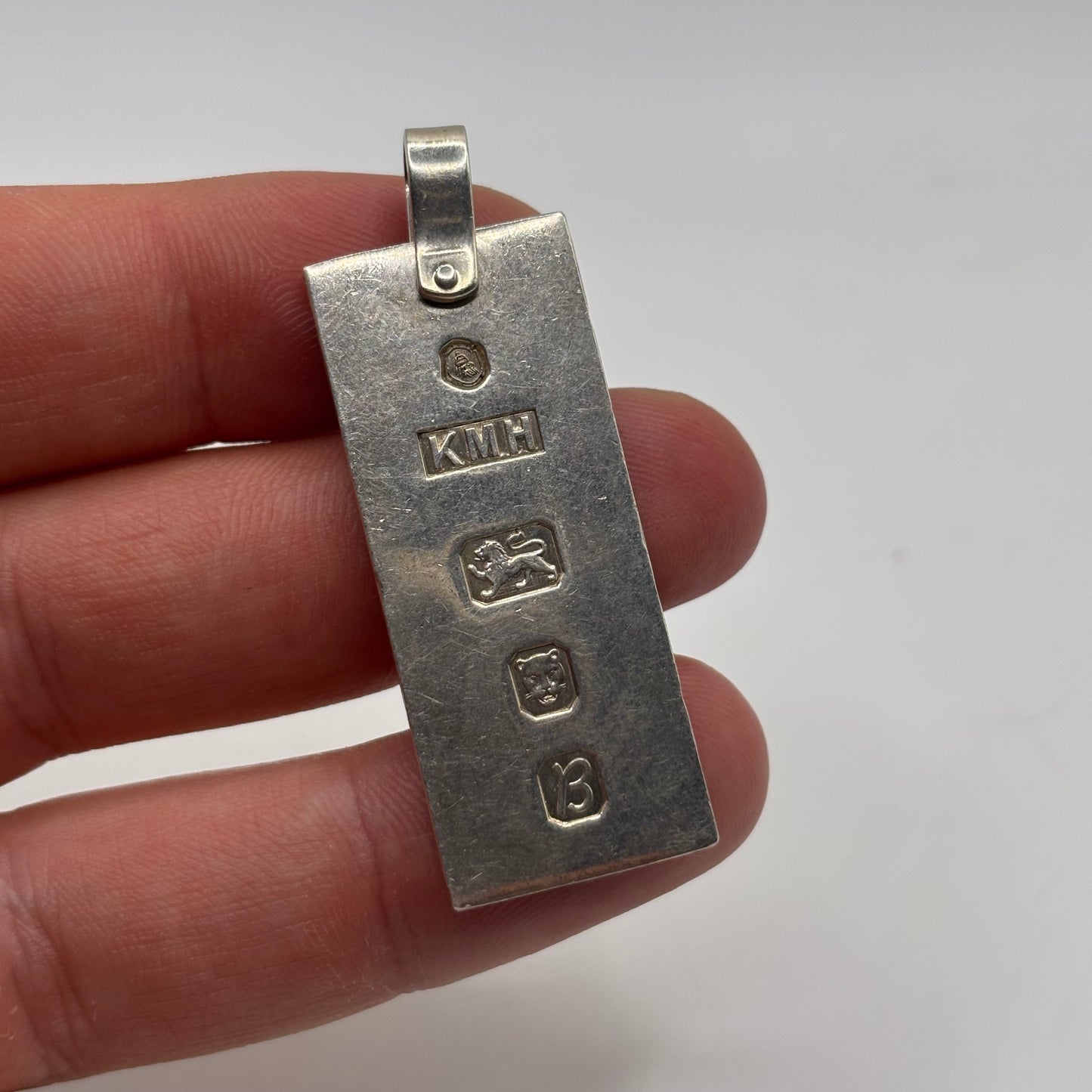 Silver Large Detailed Ingot Pendant