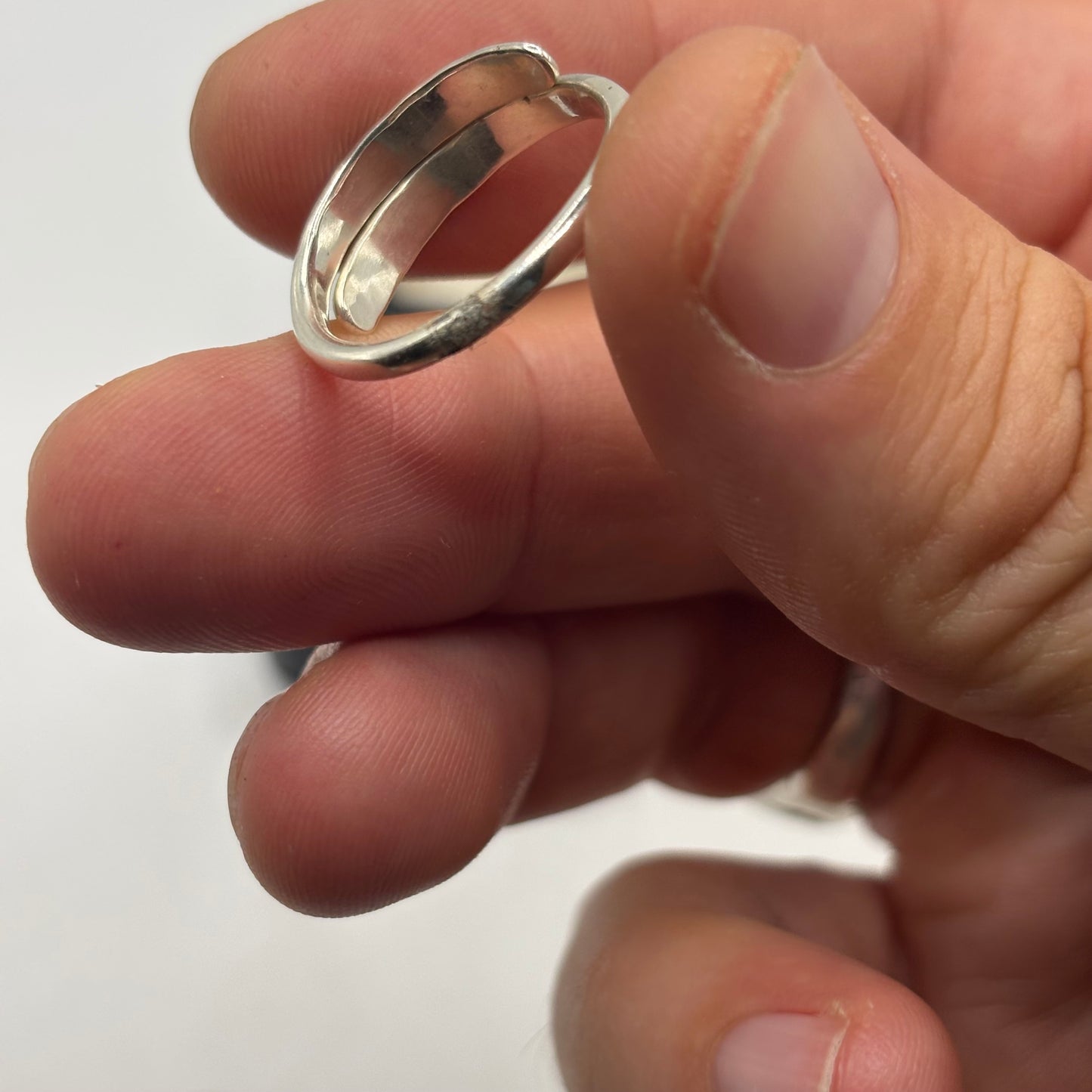 Silver Hammered Band Ring
