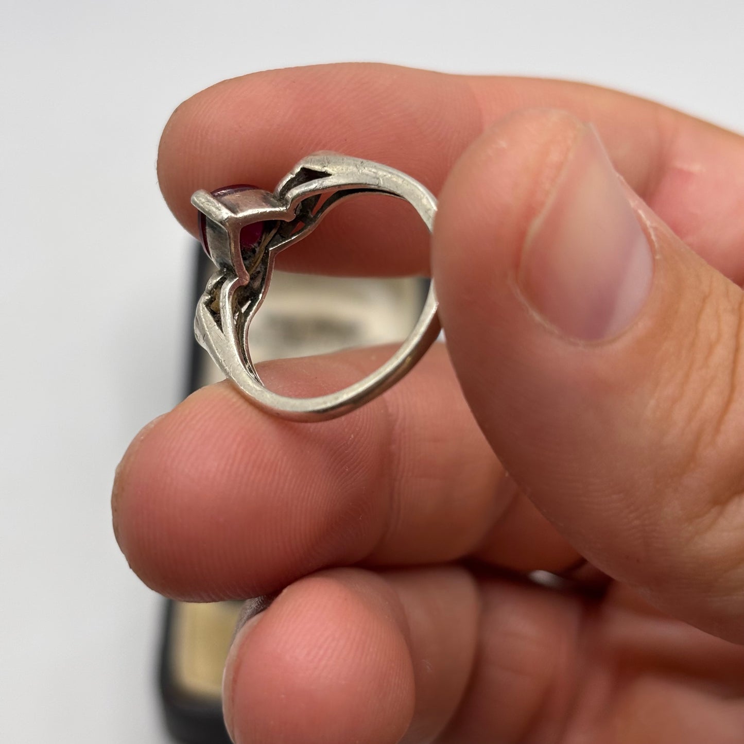 Silver Pink CZ Wings Ring (O)