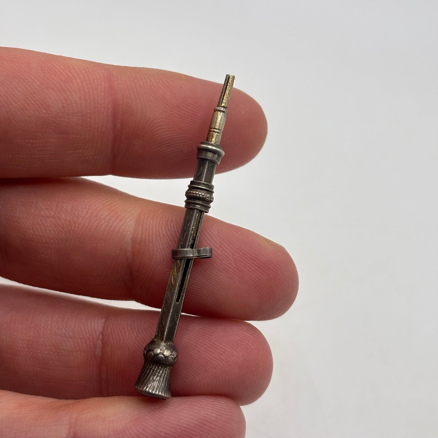 Silver Antique Amethyst Propelling Pencil