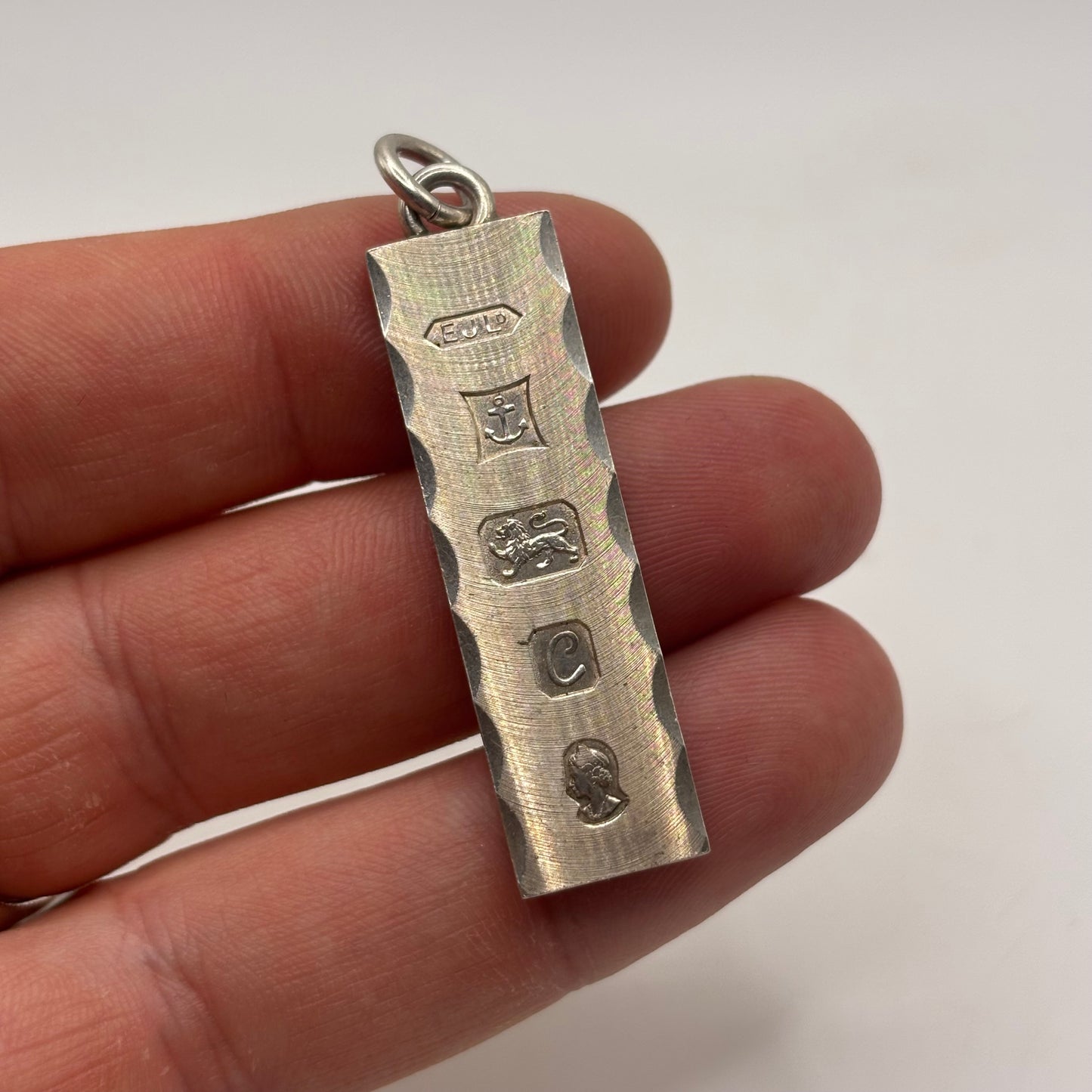 Silver Unusual Ingot Pendant